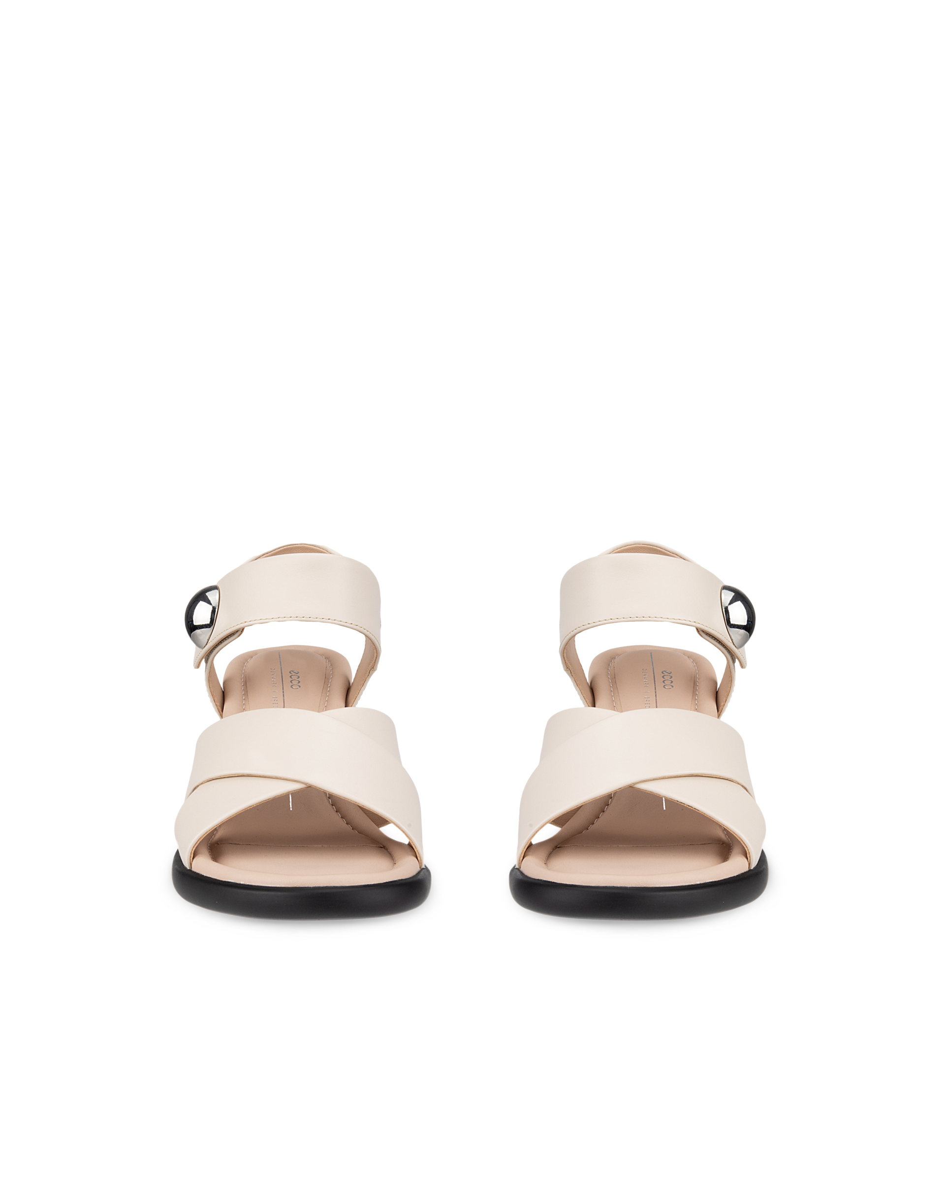 ECCO Sculpted LX 55 ウィメンズ レザーヒールサンダル - ベージュ - Front pair