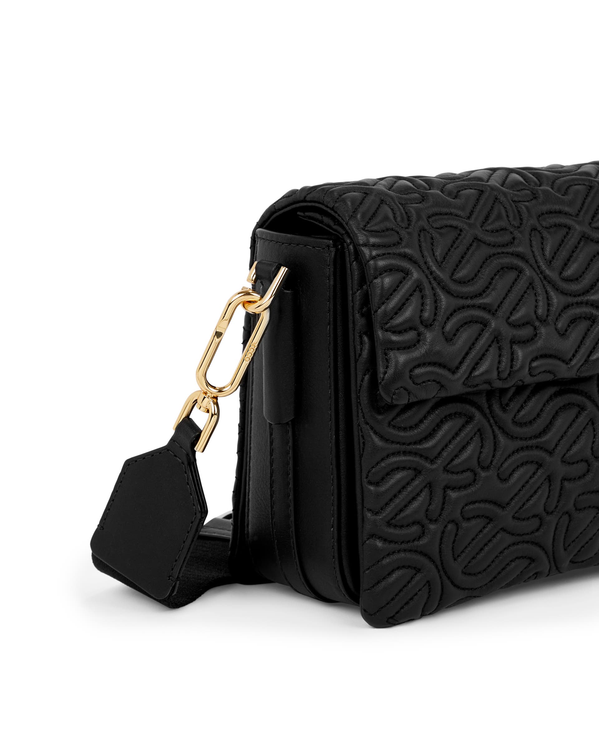 ECCO Pinch Large Quilted Wave レザークロスボディバッグ - ブラック - Detail-2