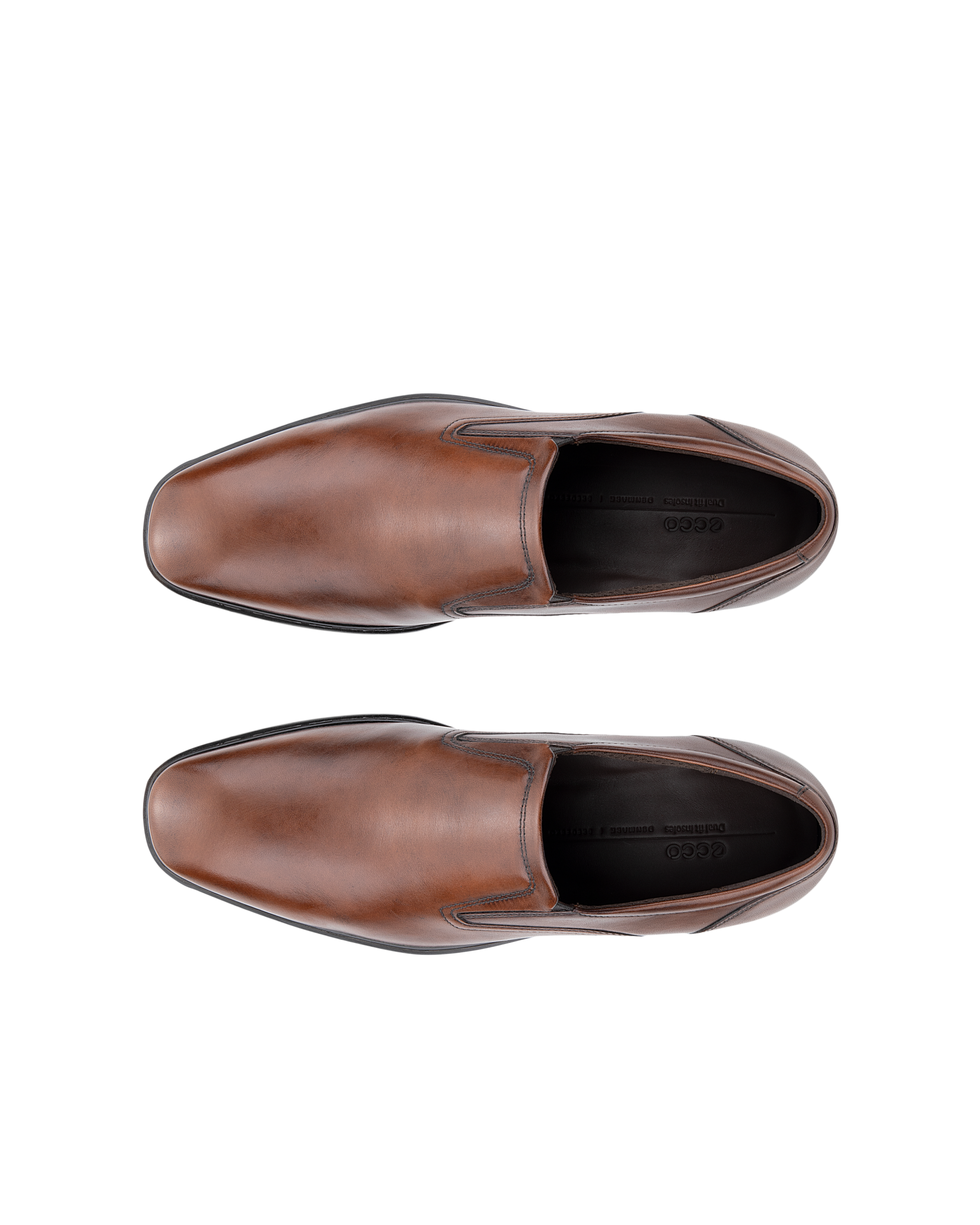 ECCO® Metropole Milan chaussures sans lacet en cuir pour homme - Marron - Top left pair