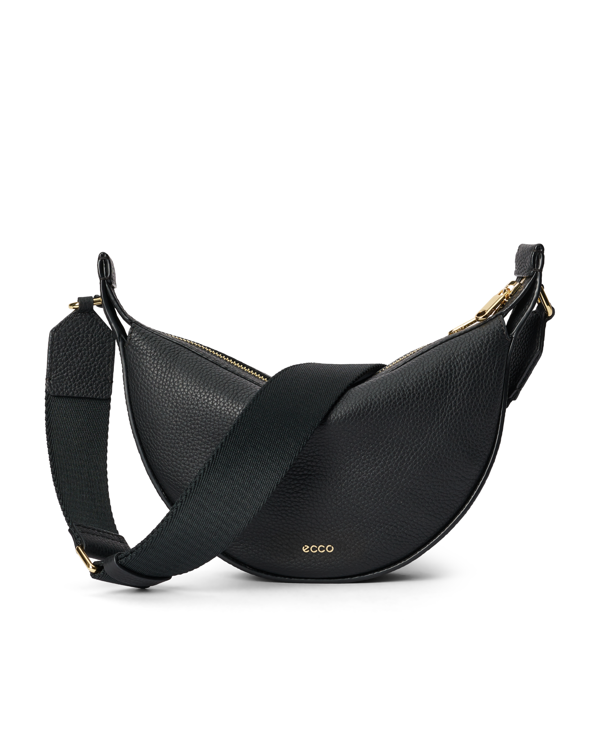 ECCO ボディーバッグ　本革 ECCO Fortune Small Soft Pebbled レザークロスボディバッグ | ブラック