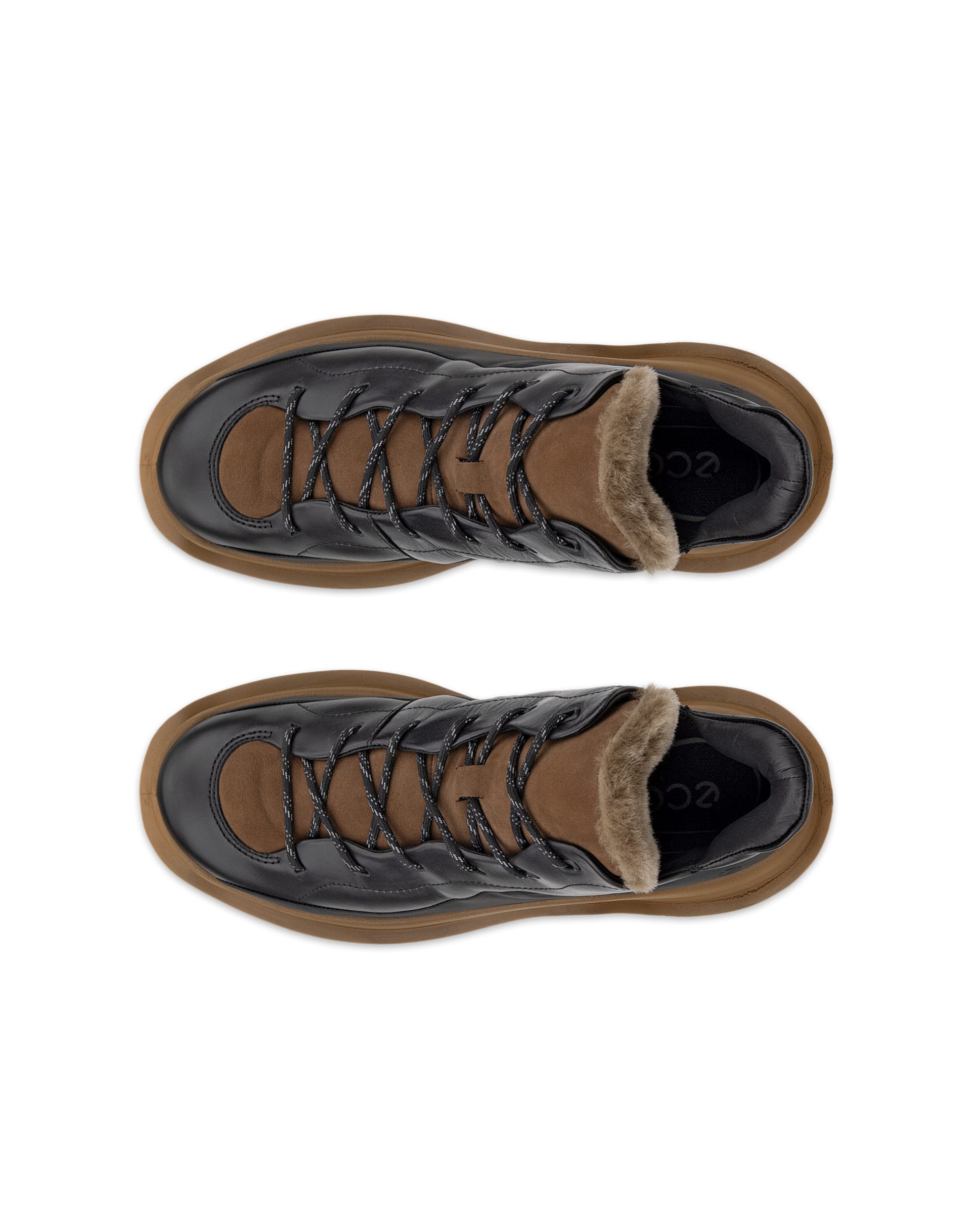 ECCO OFFROAD WOMEN ウィメンズ レザーレースアップシューズ - ブラック - Top left pair