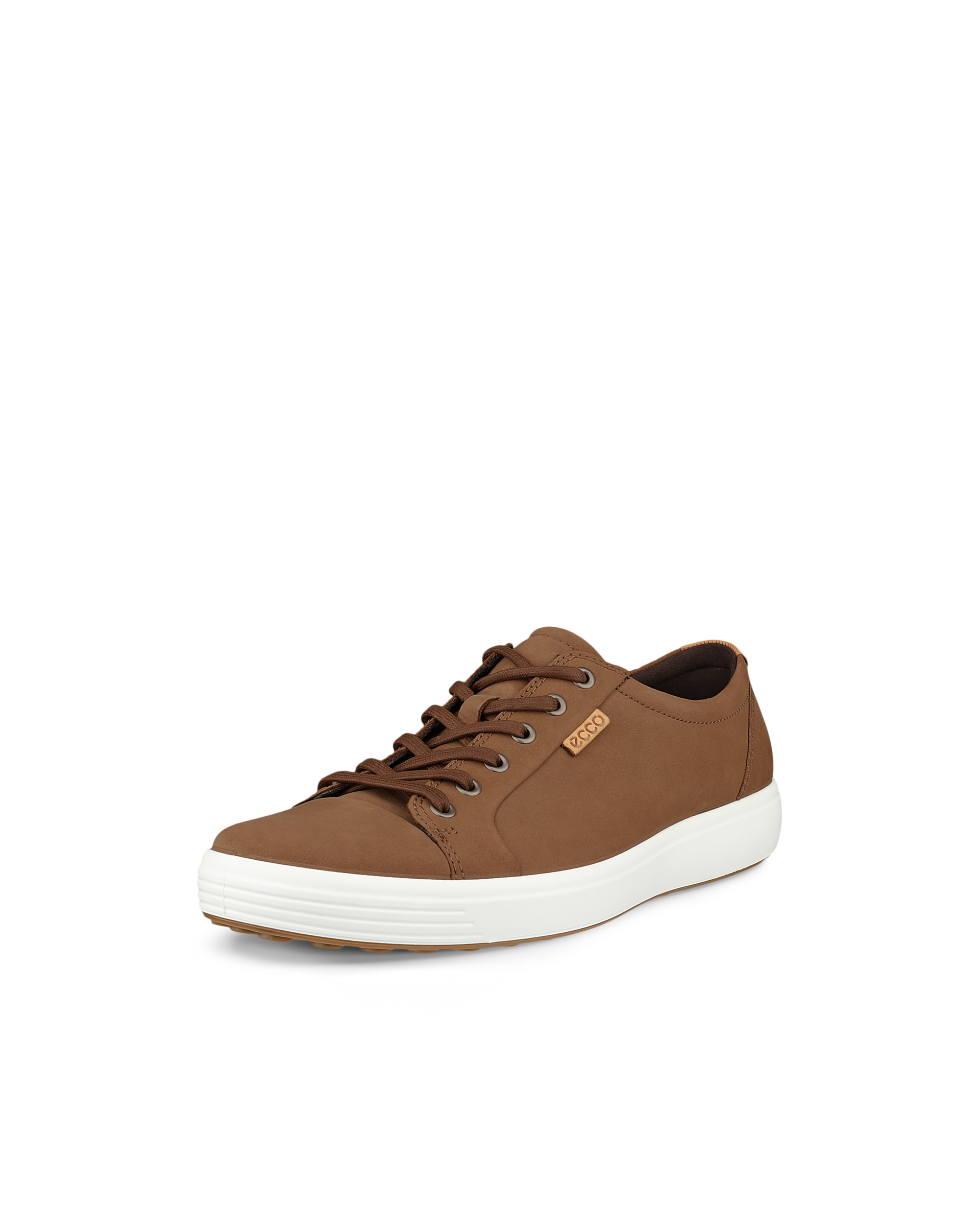 Men's ECCO® Soft 7 Nubuck Sneaker - Brown - Main