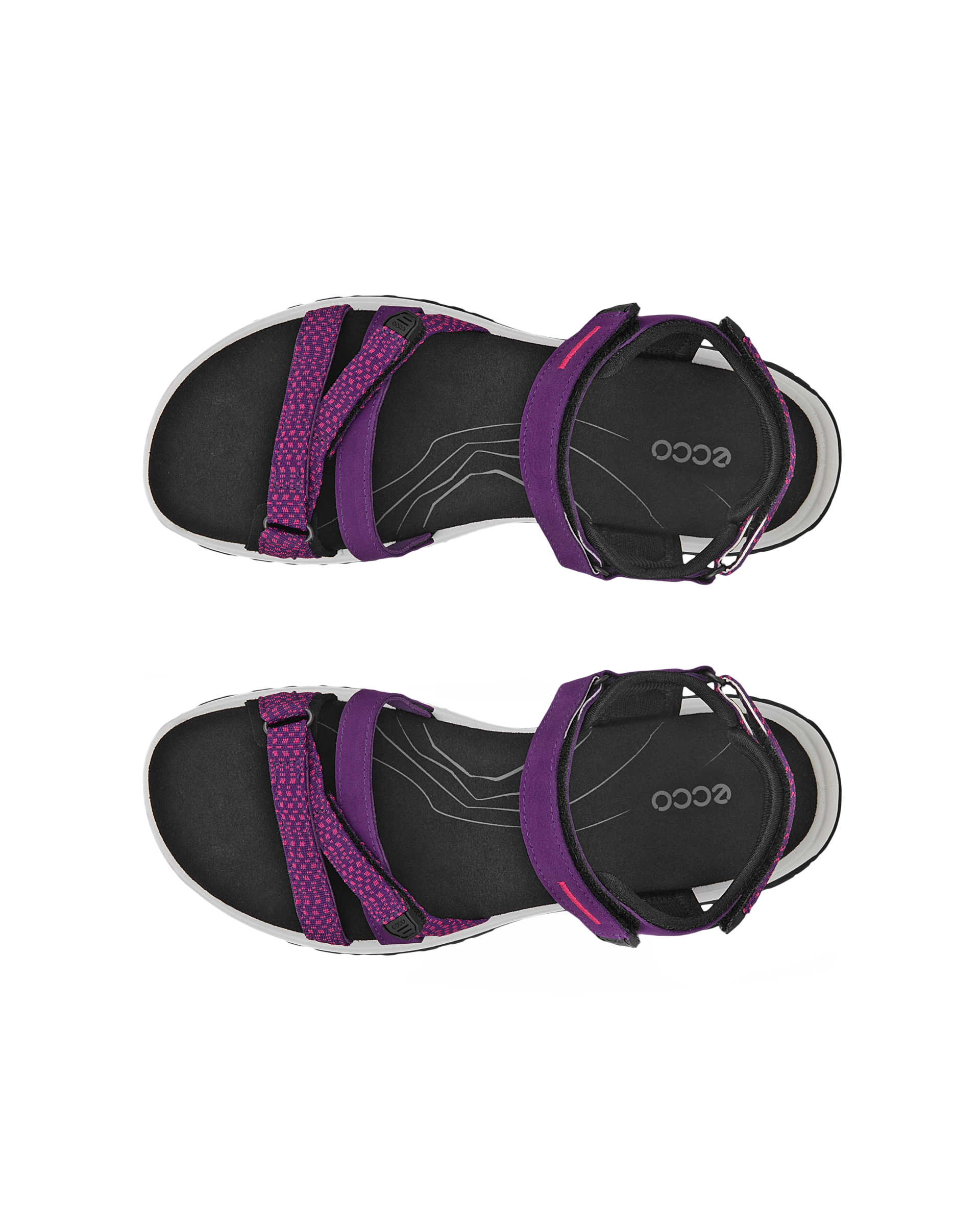 ECCO® Offroad Roam Dames nubuck sandaal met twee bandjes - Paars - Top left pair