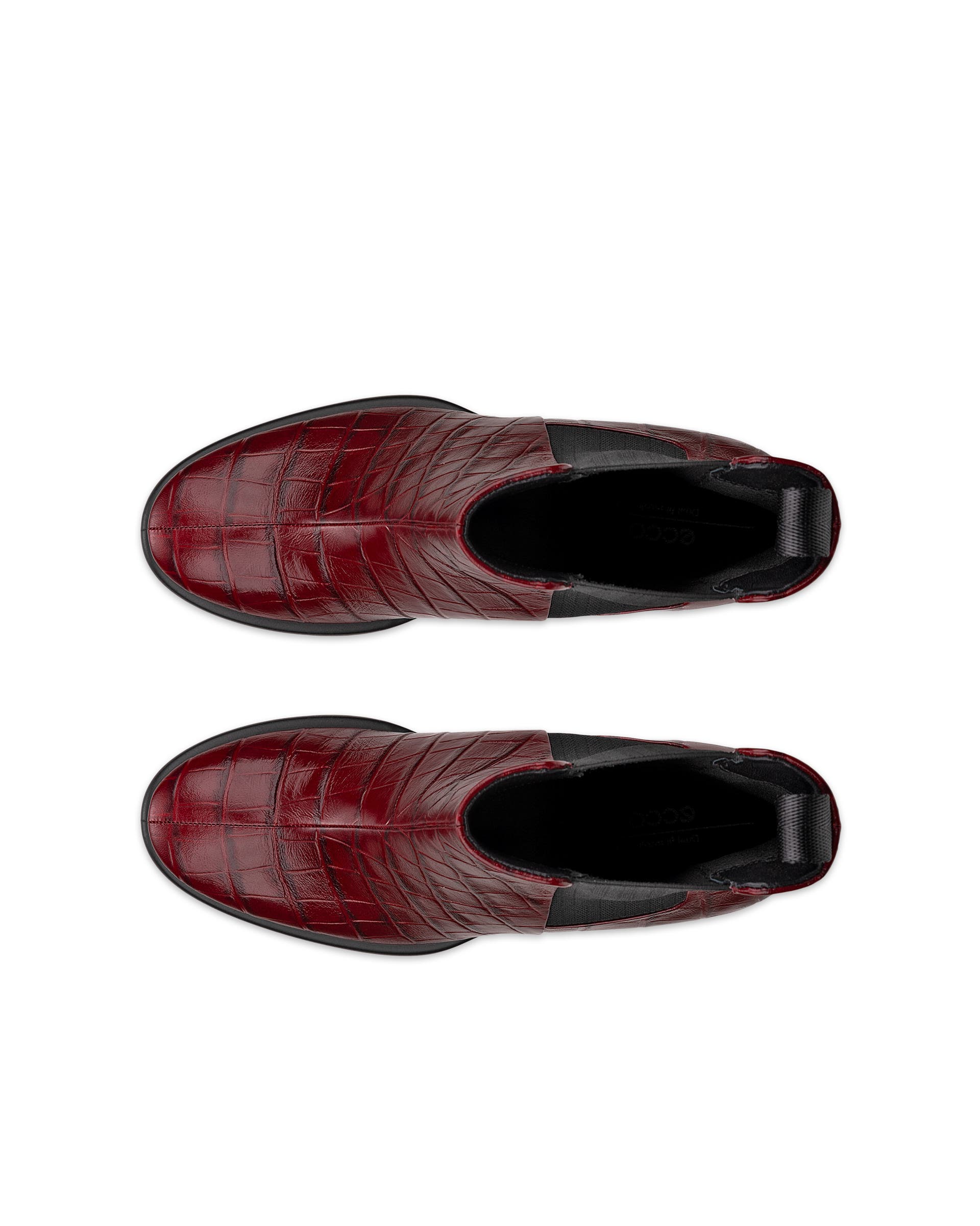 ECCO Sculpted LX 55 ウィメンズ レザーチェルシーヒールブーツ - レッド - Top left pair