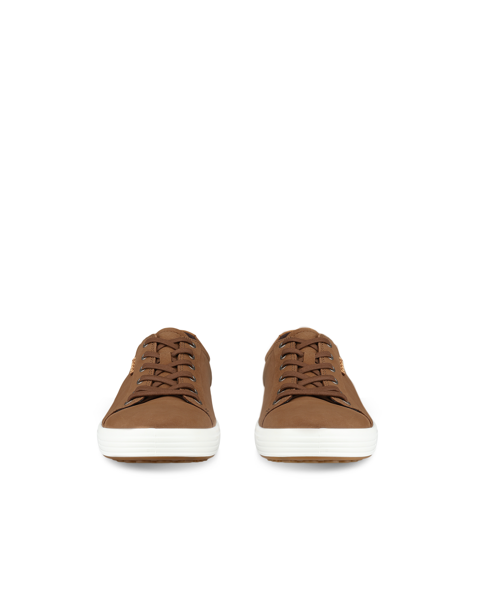 Men's ECCO® Soft 7 Nubuck Sneaker - Brown - Front pair