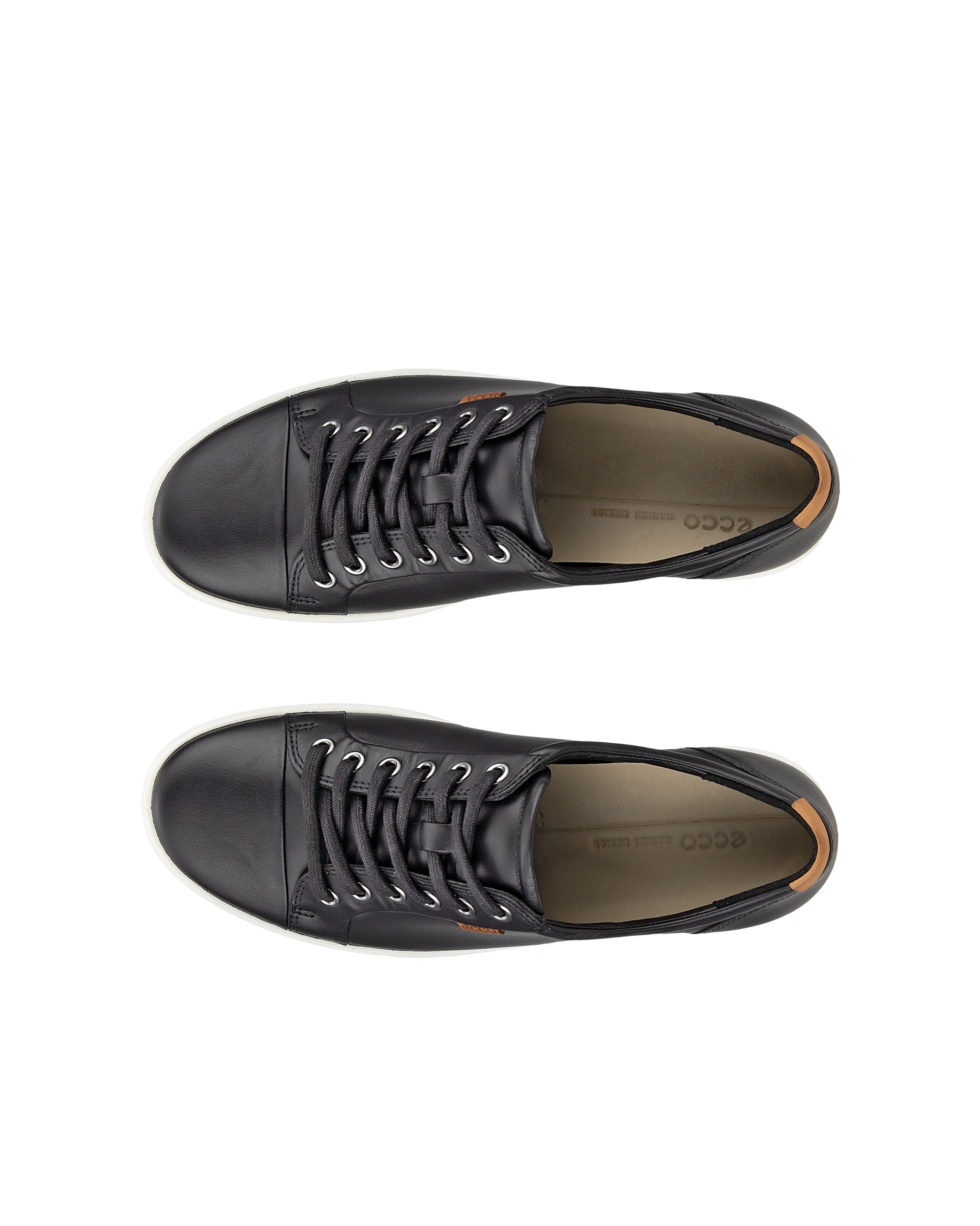 Naisten ECCO® Soft 7 nahka tennari - Musta - Top left pair