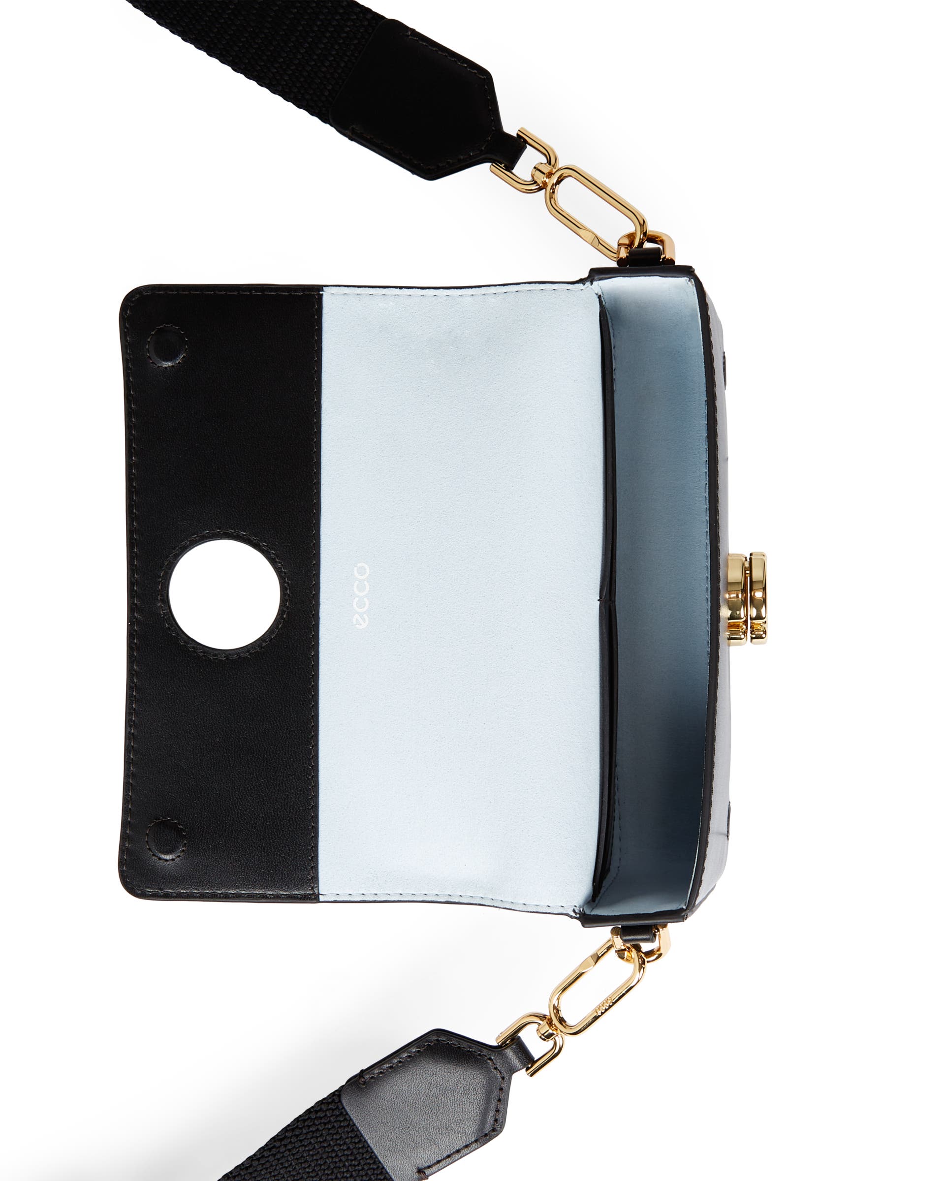 ECCO ボディーバッグ　本革 ECCO Pinch Small Lock Wave レザークロスボディバッグ | ブラック