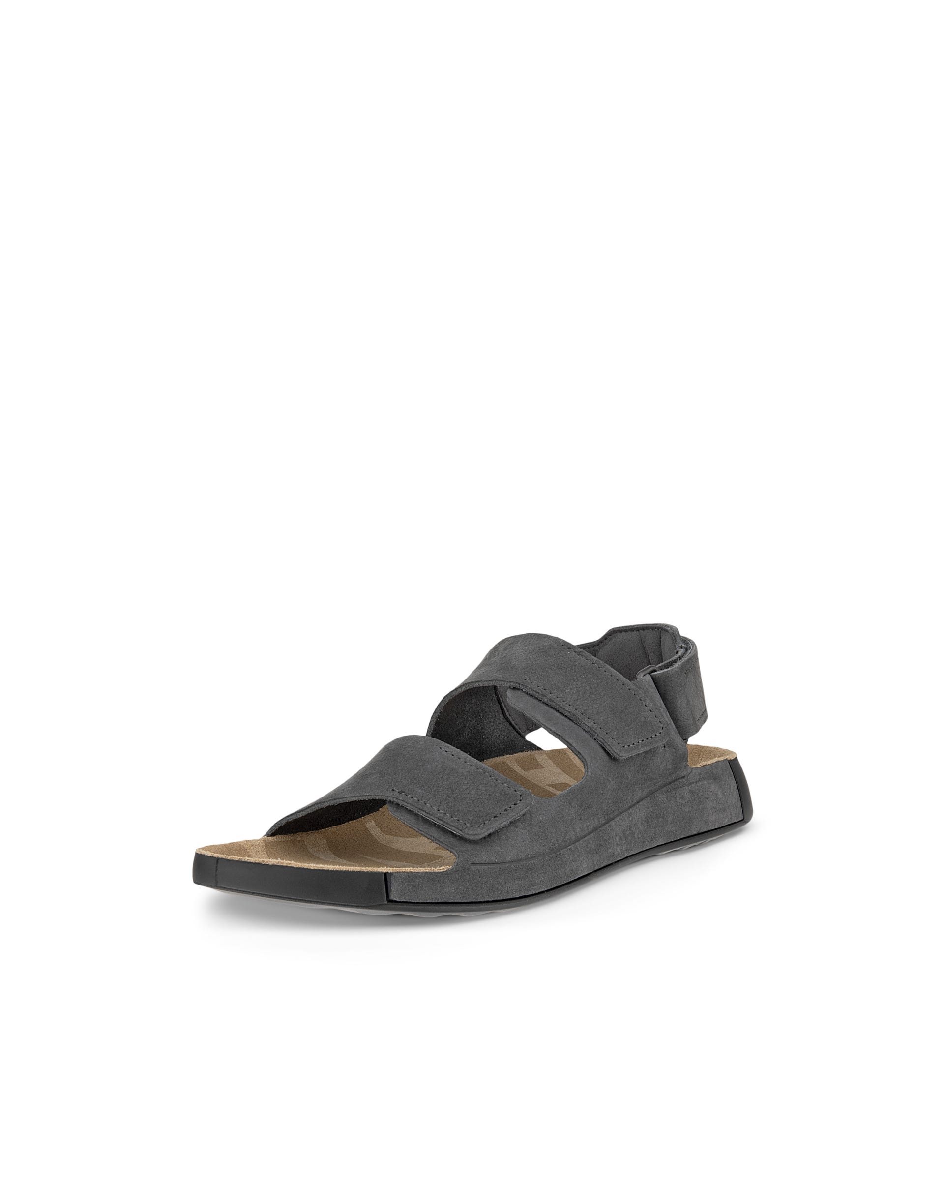 Men's ECCO® Cozmo Nubuck Two Strap Sandal Grey