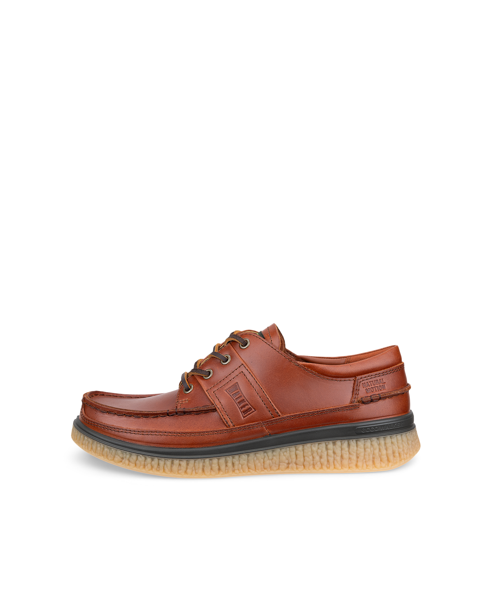 ECCO WALKER 3.0 - Men's Leather Moc-Toe Shoe - Brown - 45