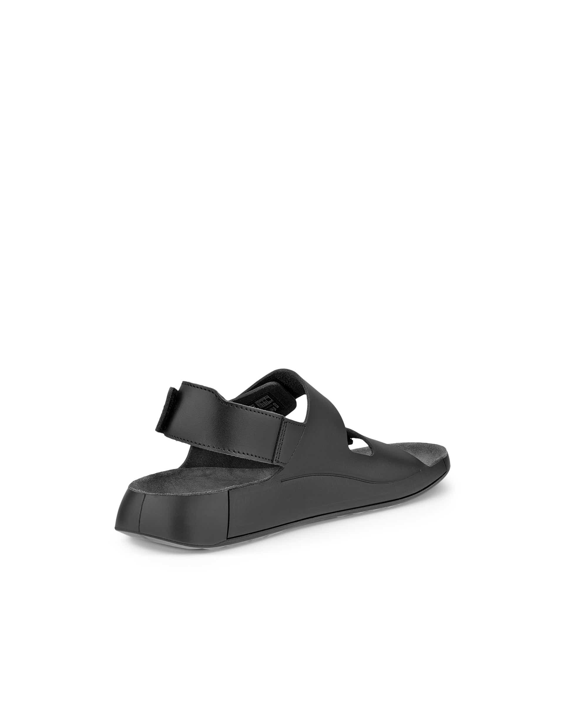 ECCO COZMO MENS LEATHER SANDALS メンズ レザー2ストラップサンダル - ブラック - Back