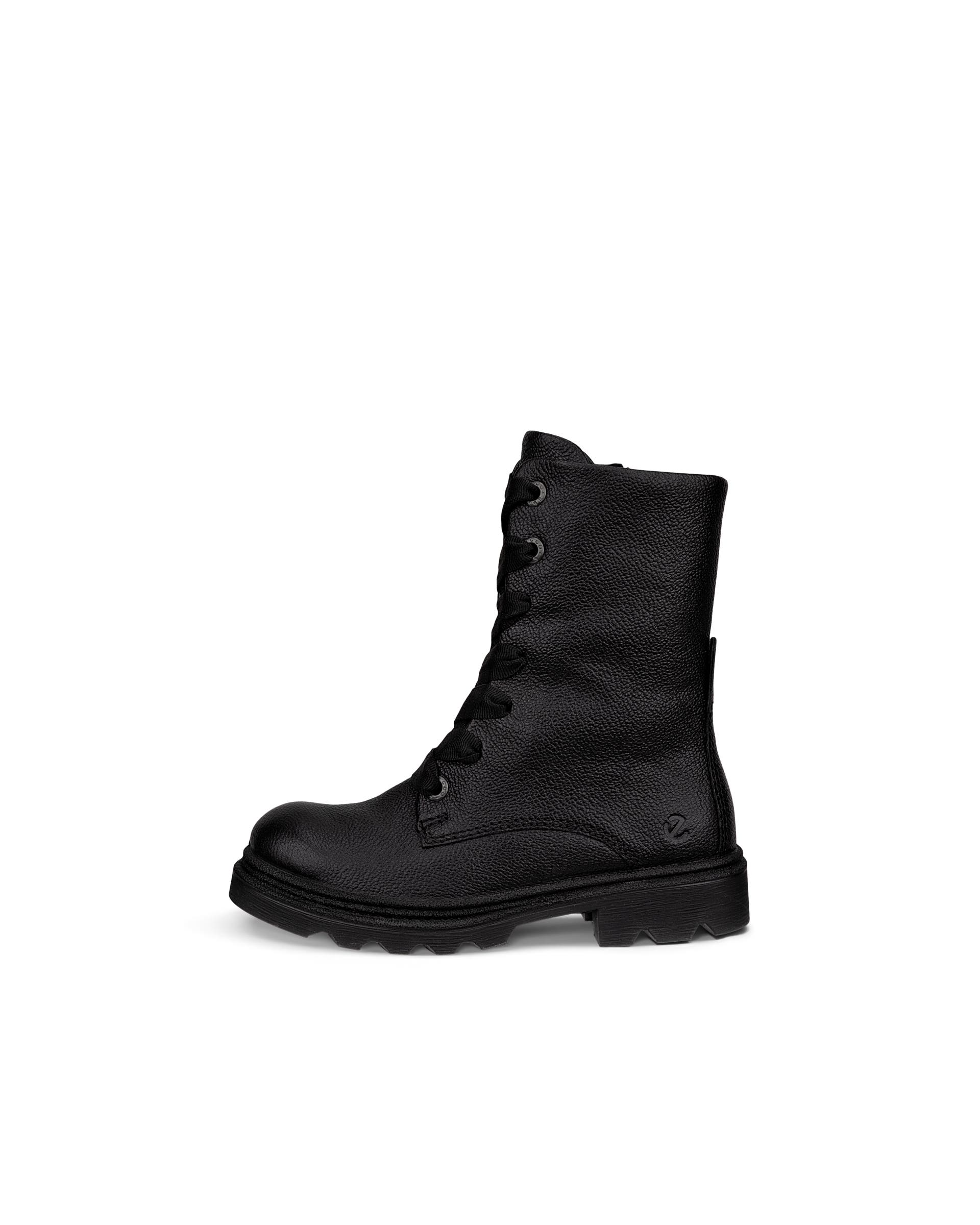 ECCO® GRAINER gyerek vízálló fűzős velúr bakancs - Fekete - Outside