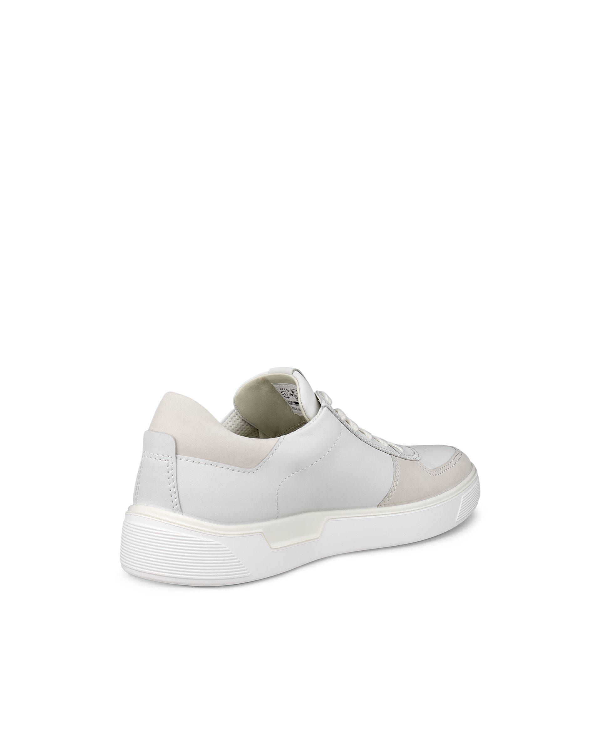 Men's ECCO® Street Tray Leather Sneaker - White - Back