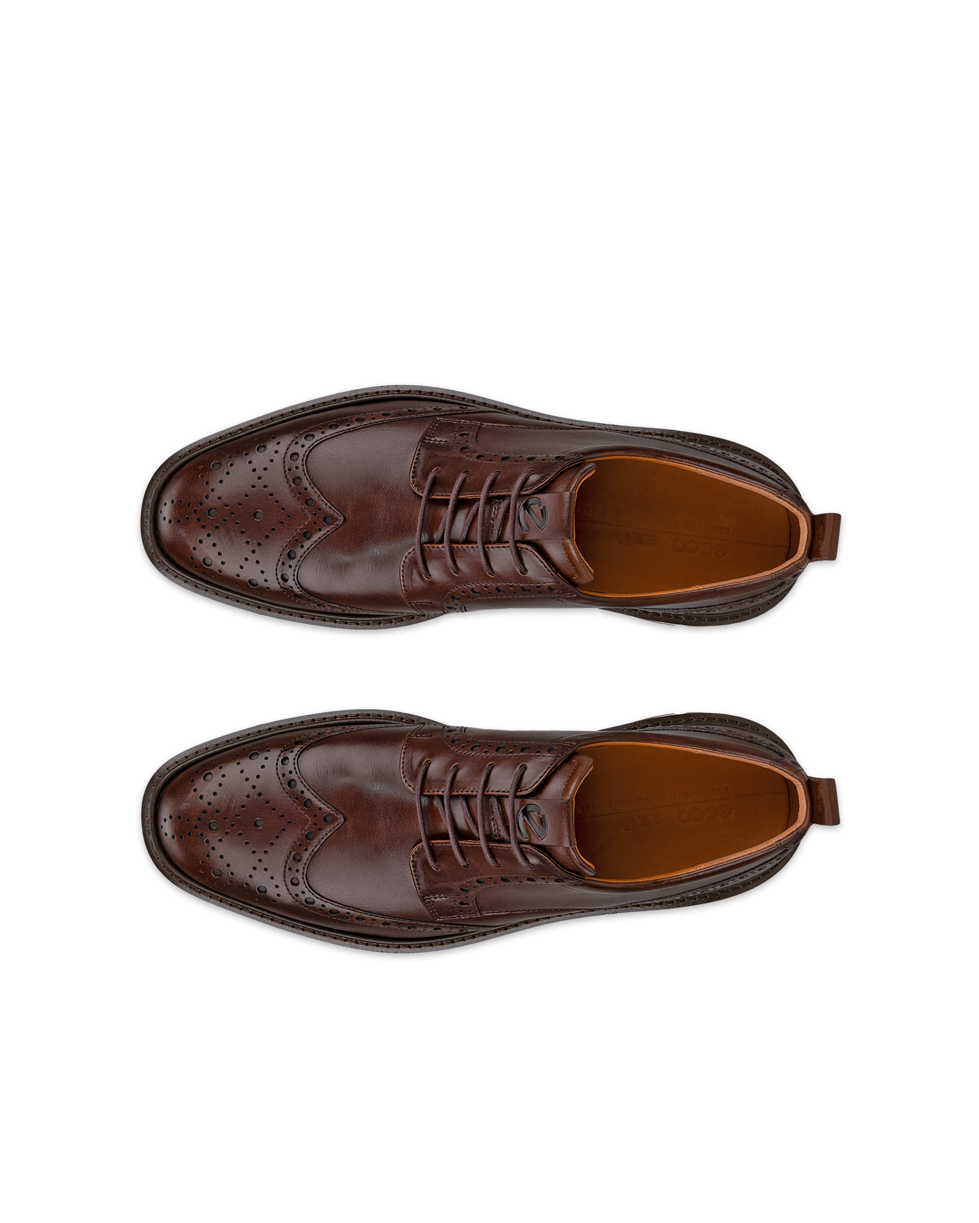 ECCO ST.1 Hybrid メンズ レザーブローグシューズ | ブラウン