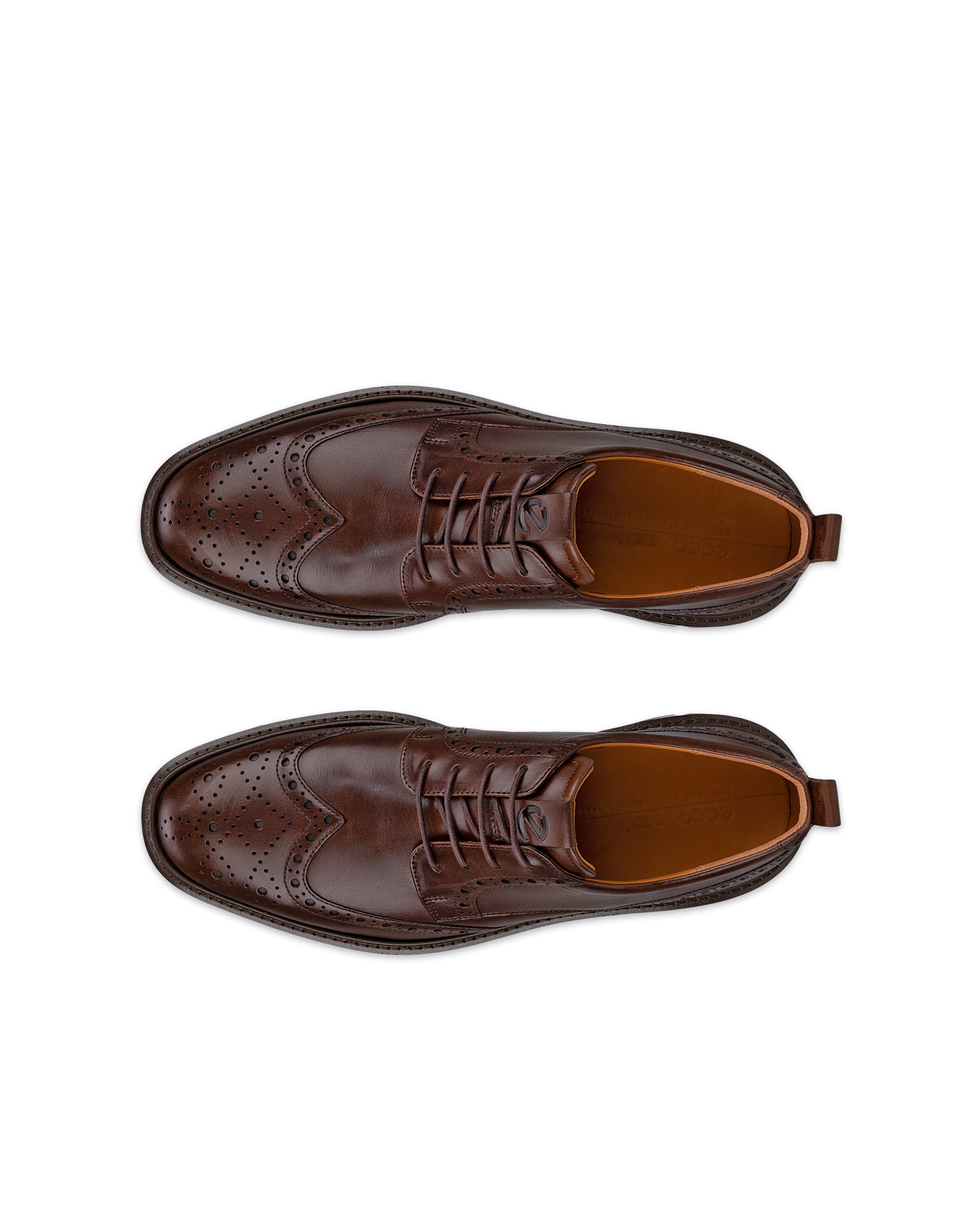 ECCO ST.1 Hybrid メンズ レザーブローグシューズ - ブラウン - Top left pair