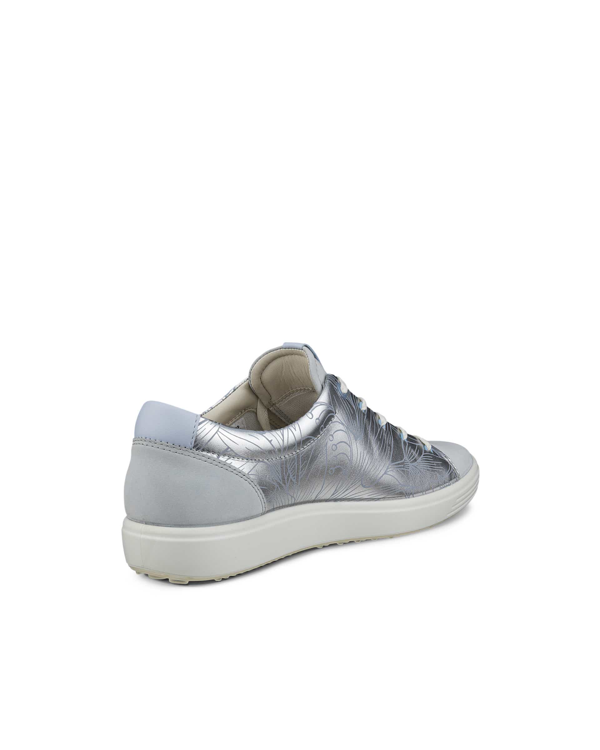 Coco⭐︎ Women's ECCO® Soft 7 Leather Floral Shoe | Silver