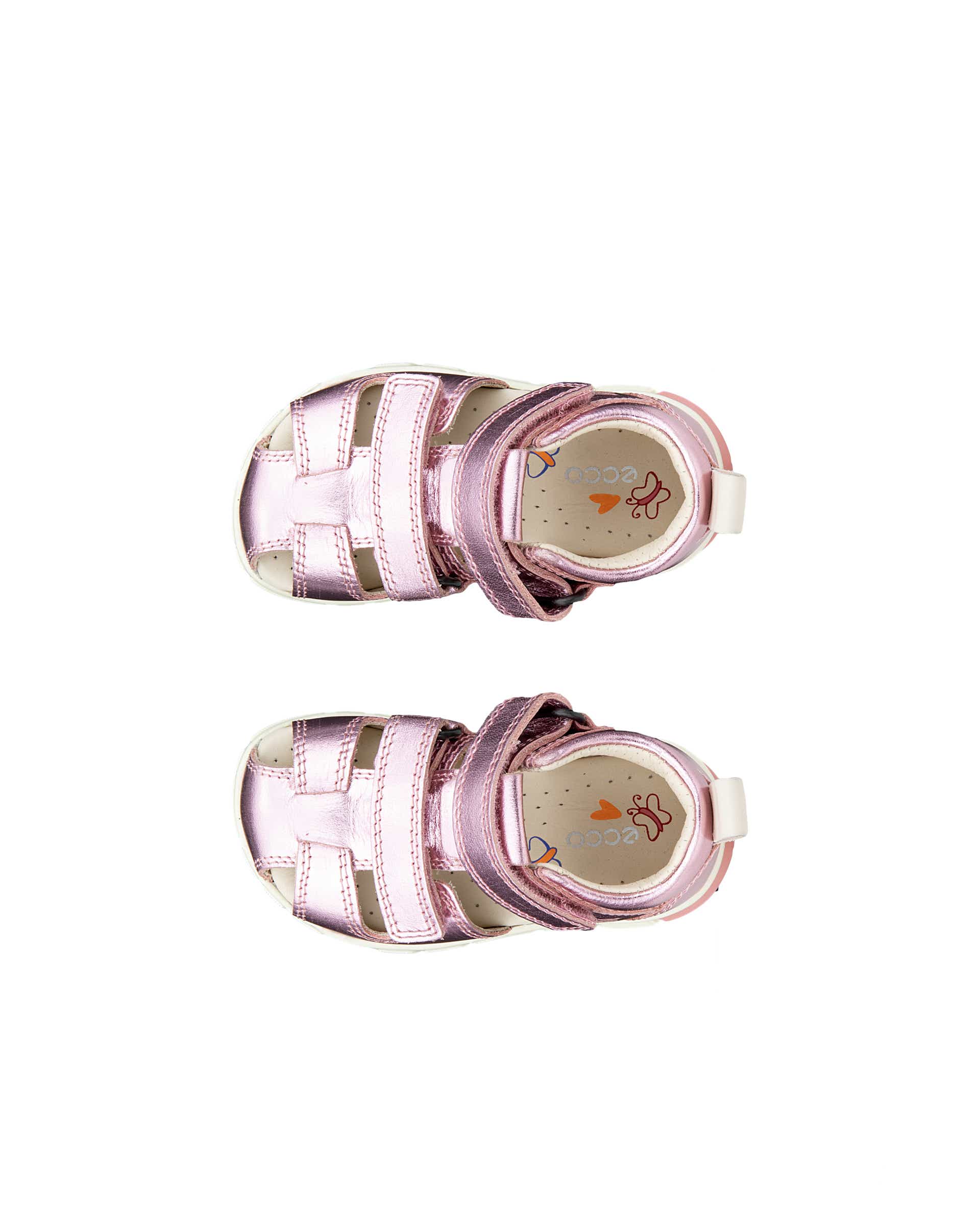ECCO® Mini Stride sailor sandaler i læder til børn - Pink - Top left pair