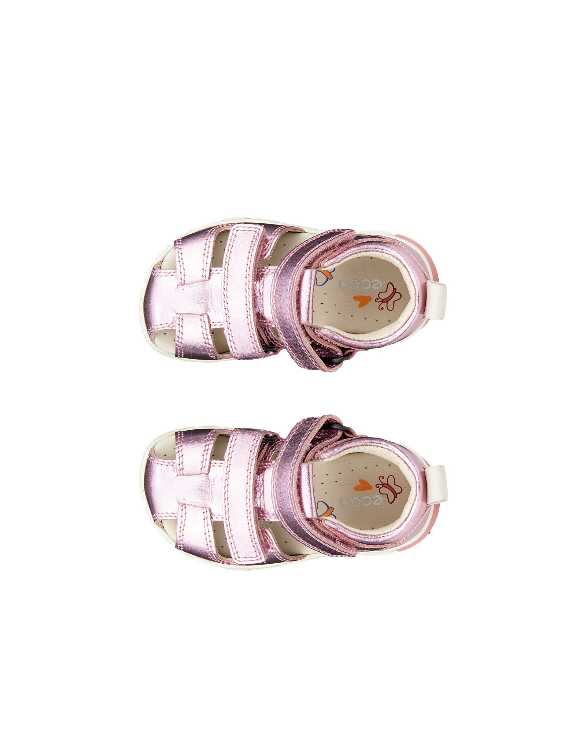ECCO® Mini Stride sailor sandaler i læder til børn - Pink - Top left pair