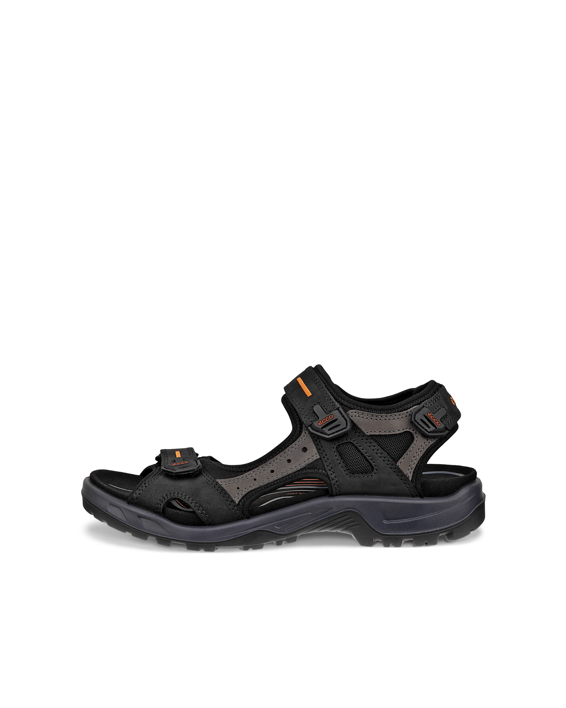 Men's ECCO® Offroad Nubuck Outdoor Sandal - Black - Outside