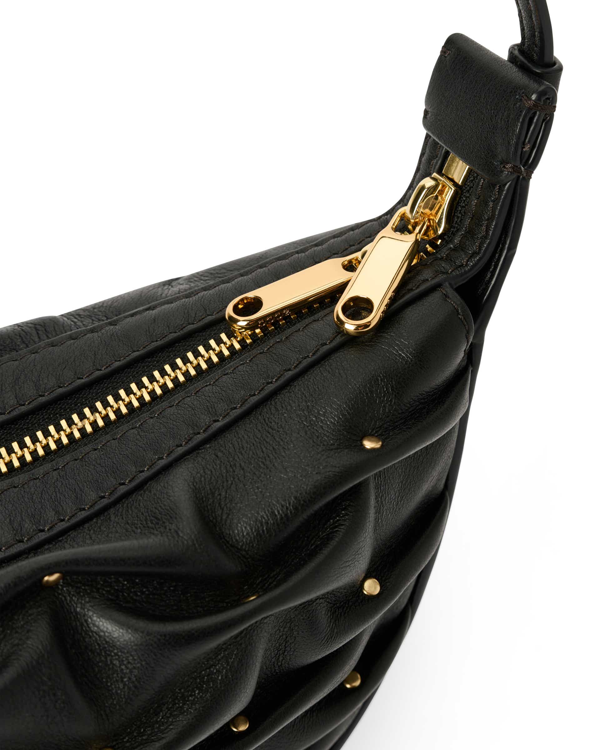 Mala hobo couro ECCO® Fortune Bag - Preto - Detail-1