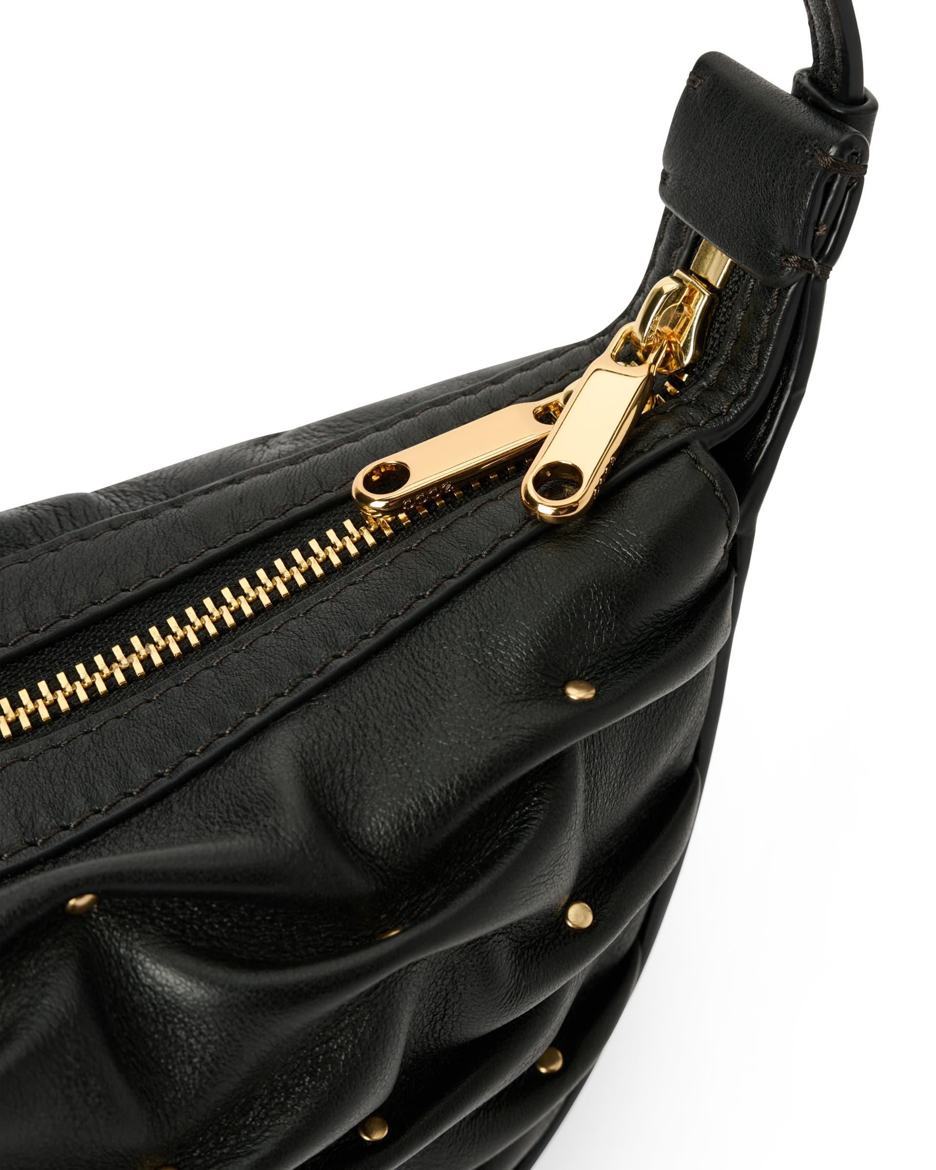 Mala hobo couro ECCO® Fortune Bag - Preto - Detail-1