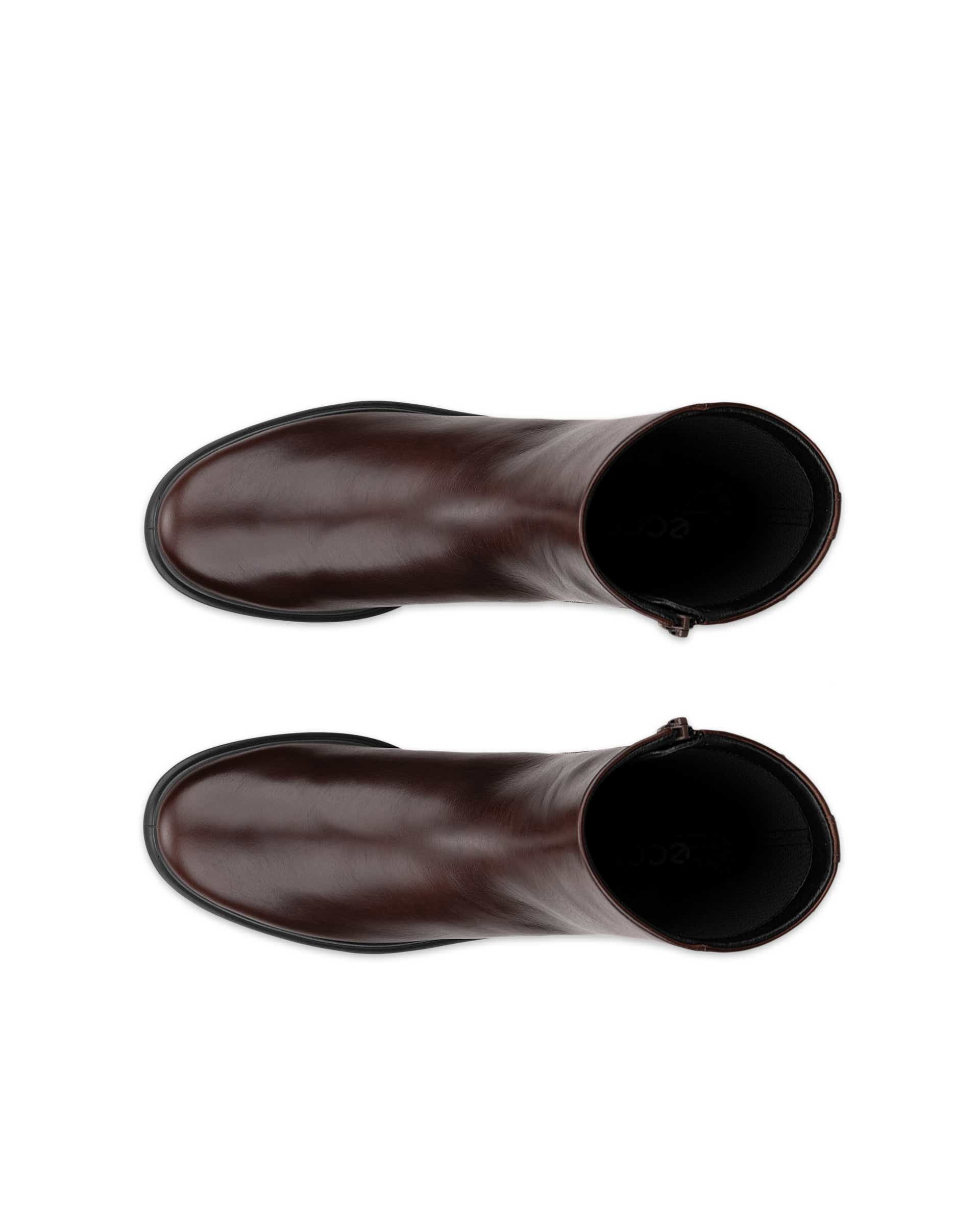 Women's ECCO® Metropole Amsterdam Leather Ankle Boot - Brown - Top left pair