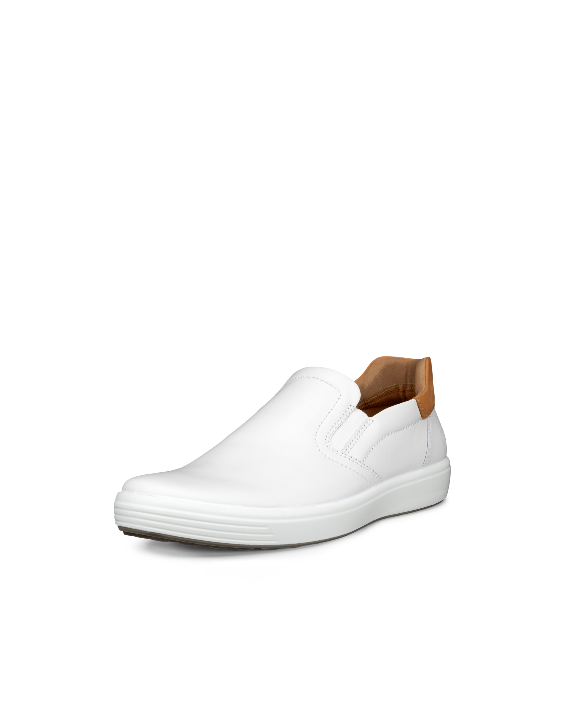 Men's ECCO® Soft 7 Leather Slip-In Shoe | White Men's ECCO® Soft 7 Leather Slip-In Shoe | White