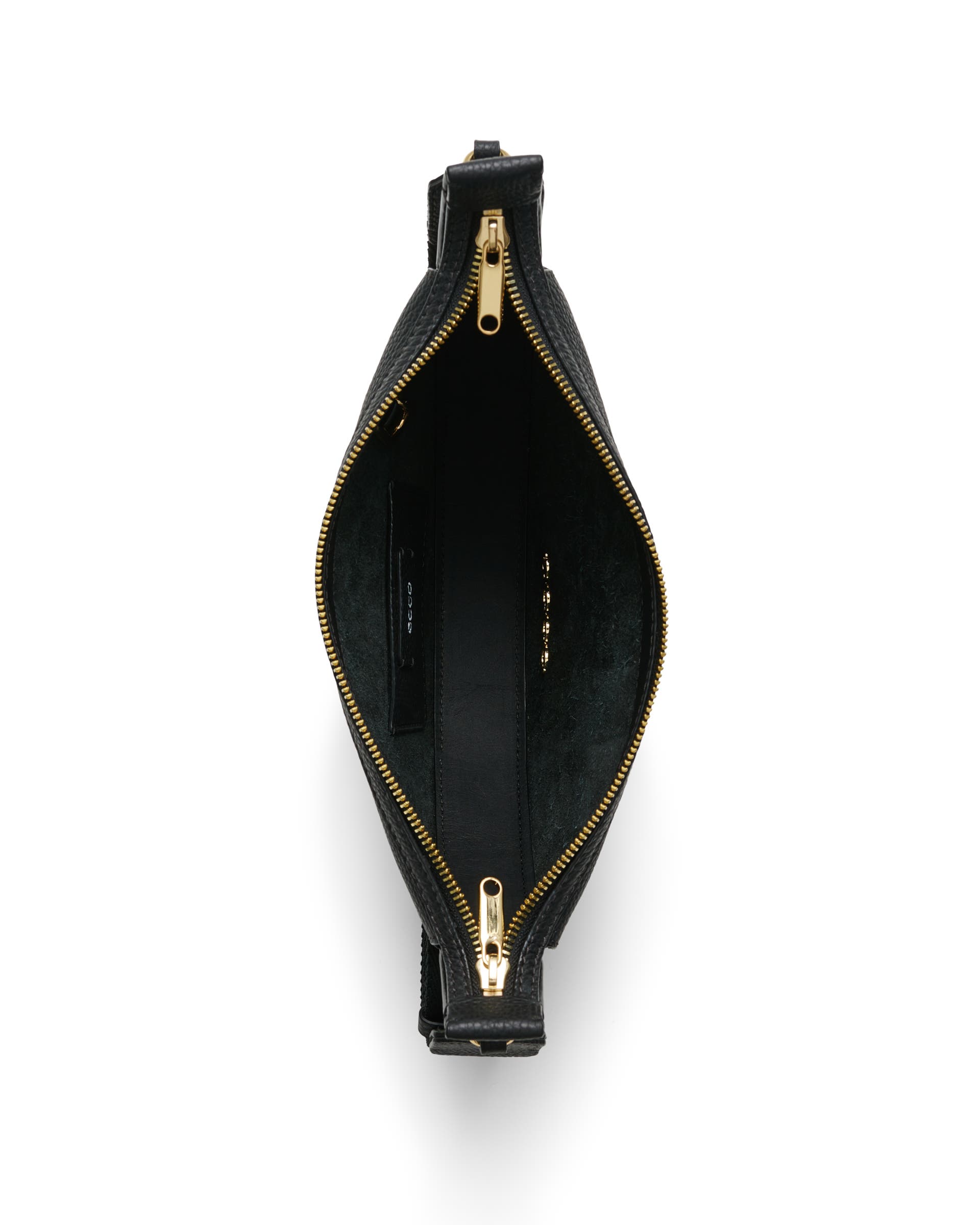 ECCO Fortune Small Soft Pebbled レザークロスボディバッグ - ブラック - Birdeye