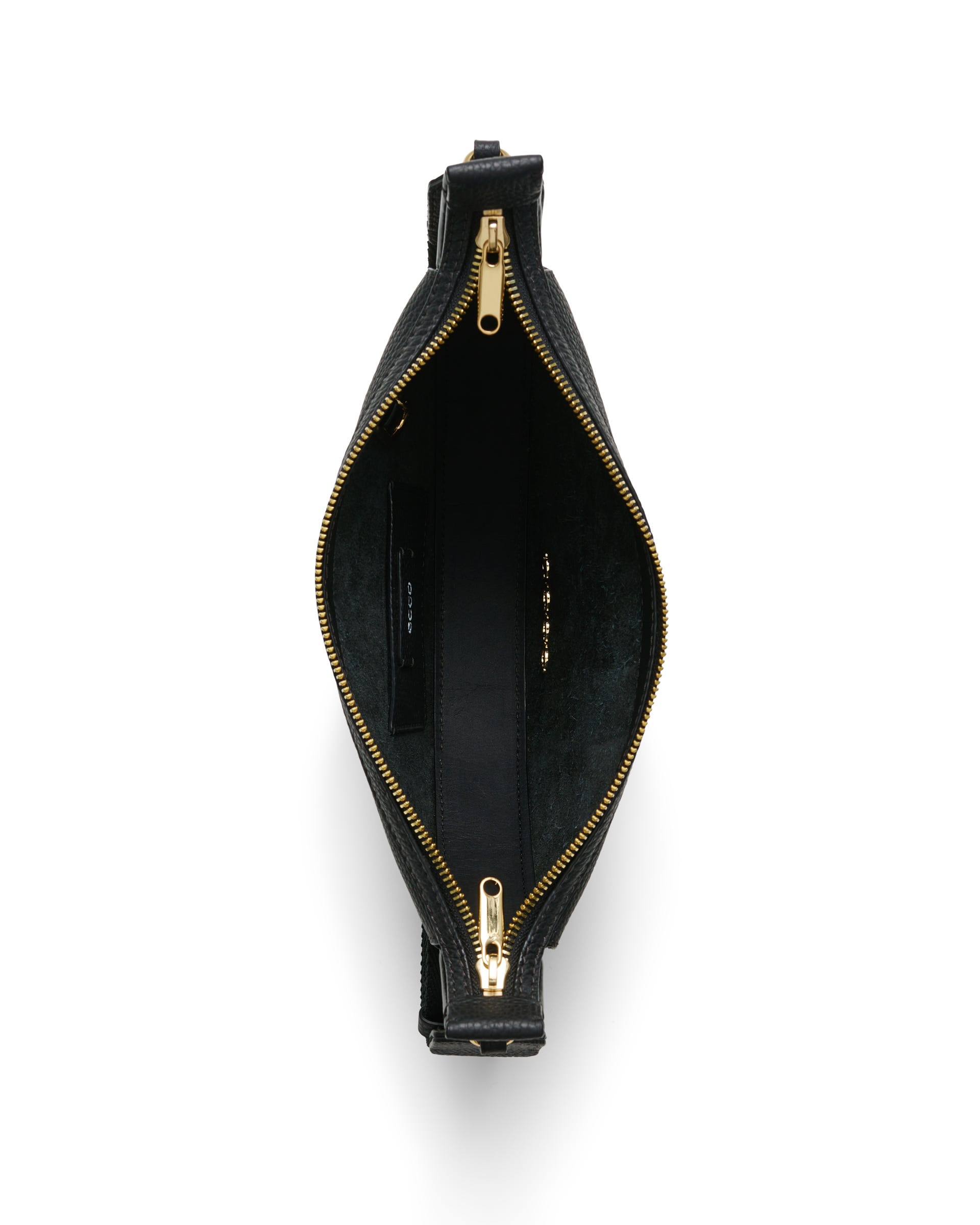 ECCO Fortune Small Soft Pebbled レザークロスボディバッグ - ブラック - Birdeye