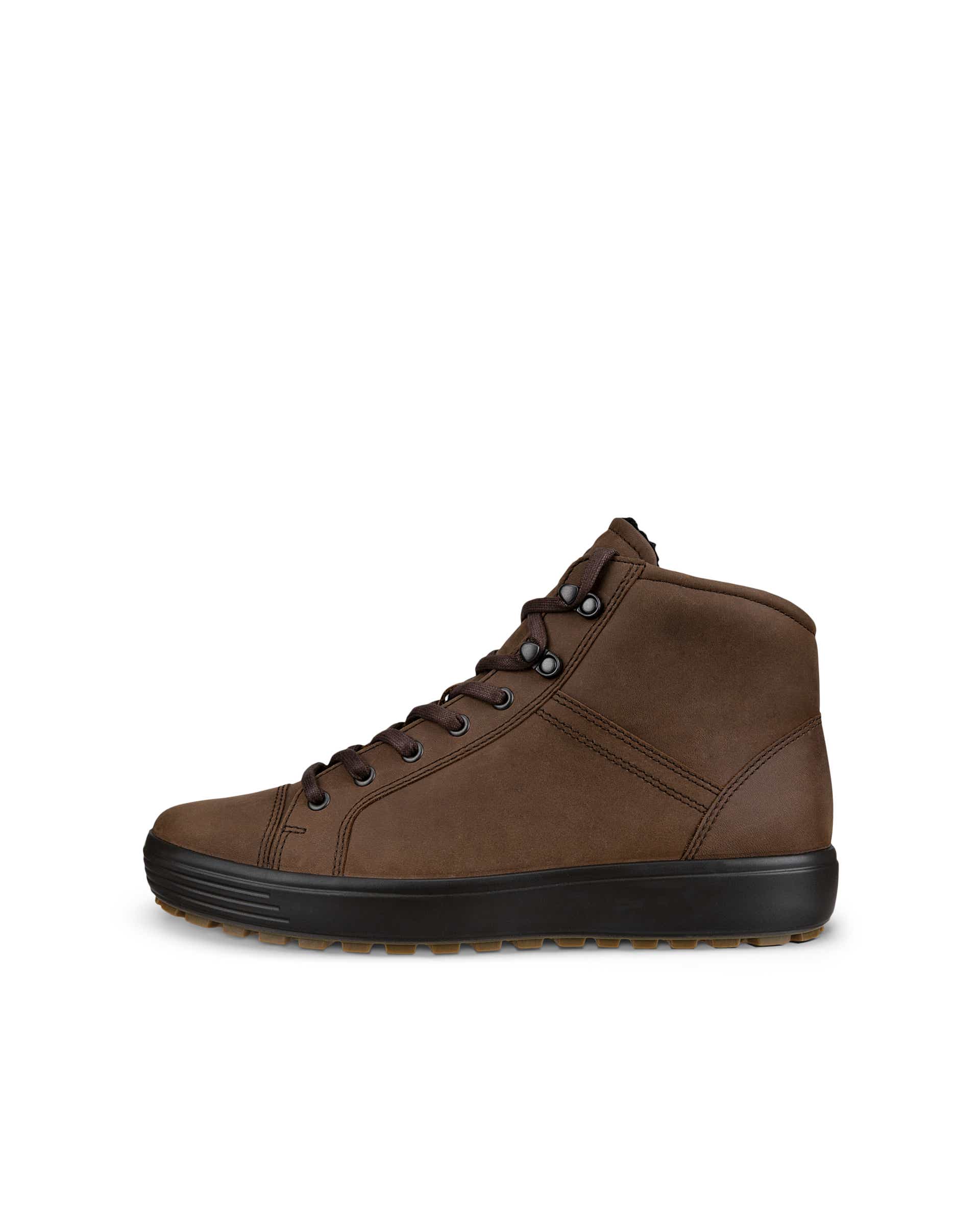 Men's ECCO® Soft Tred II Nubuck Mid-Cut Boot Brown