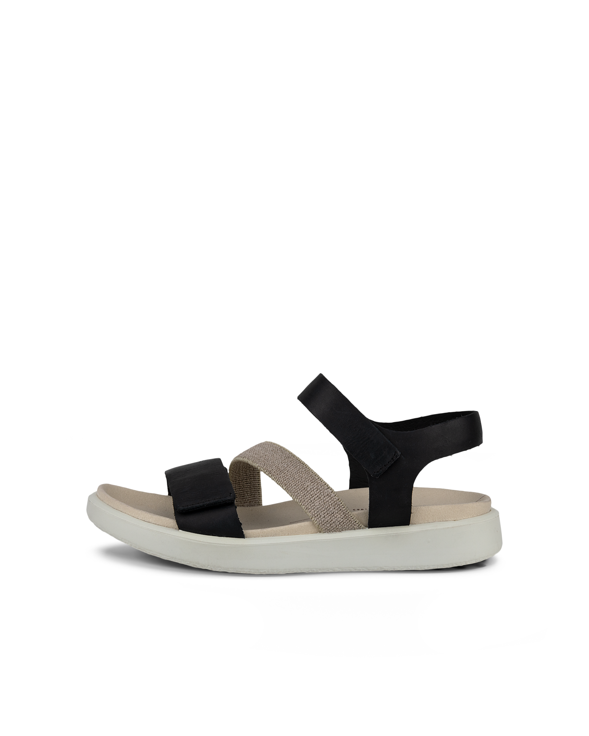 Women's ECCO® Flowt Nubuck Flat Sandal | Black