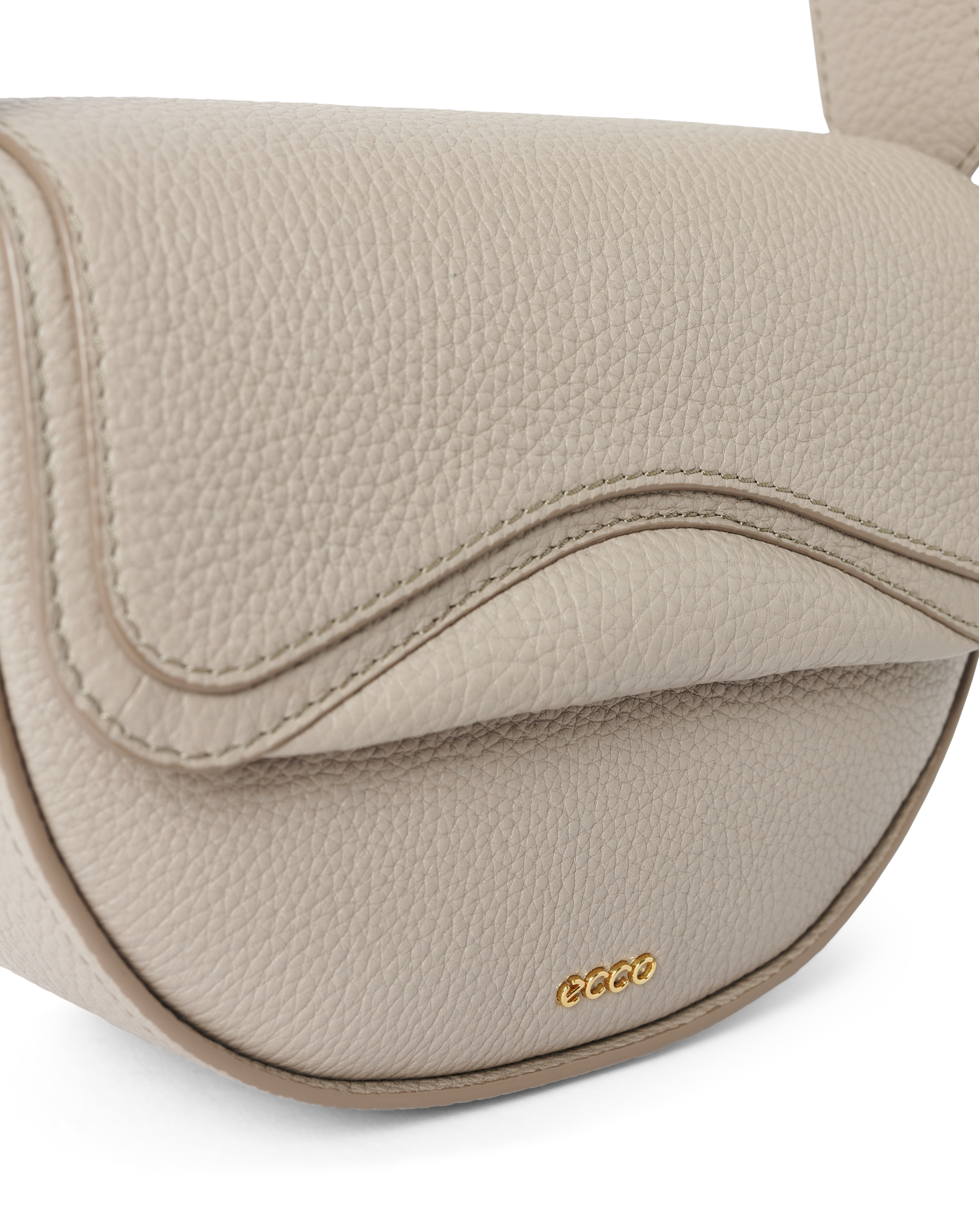 ECCO® Saddle Bag Umhängetasche aus Leder - Beige - Detail-1