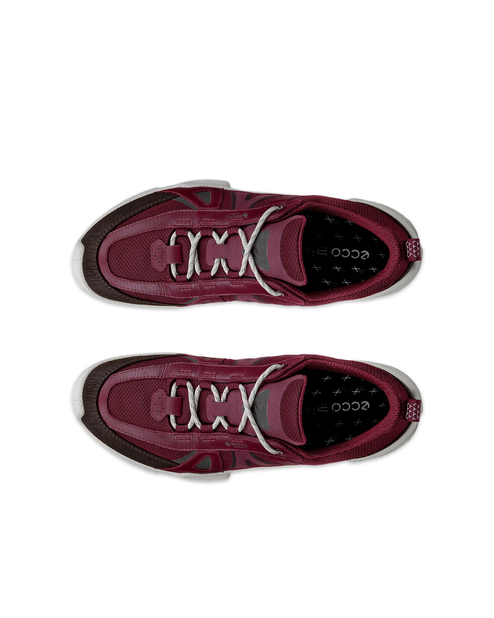 Ženski Gore-Tex ležerni čevlji iz tkanine ECCO® BIOM C-TRAIL - Rdeča - Top left pair