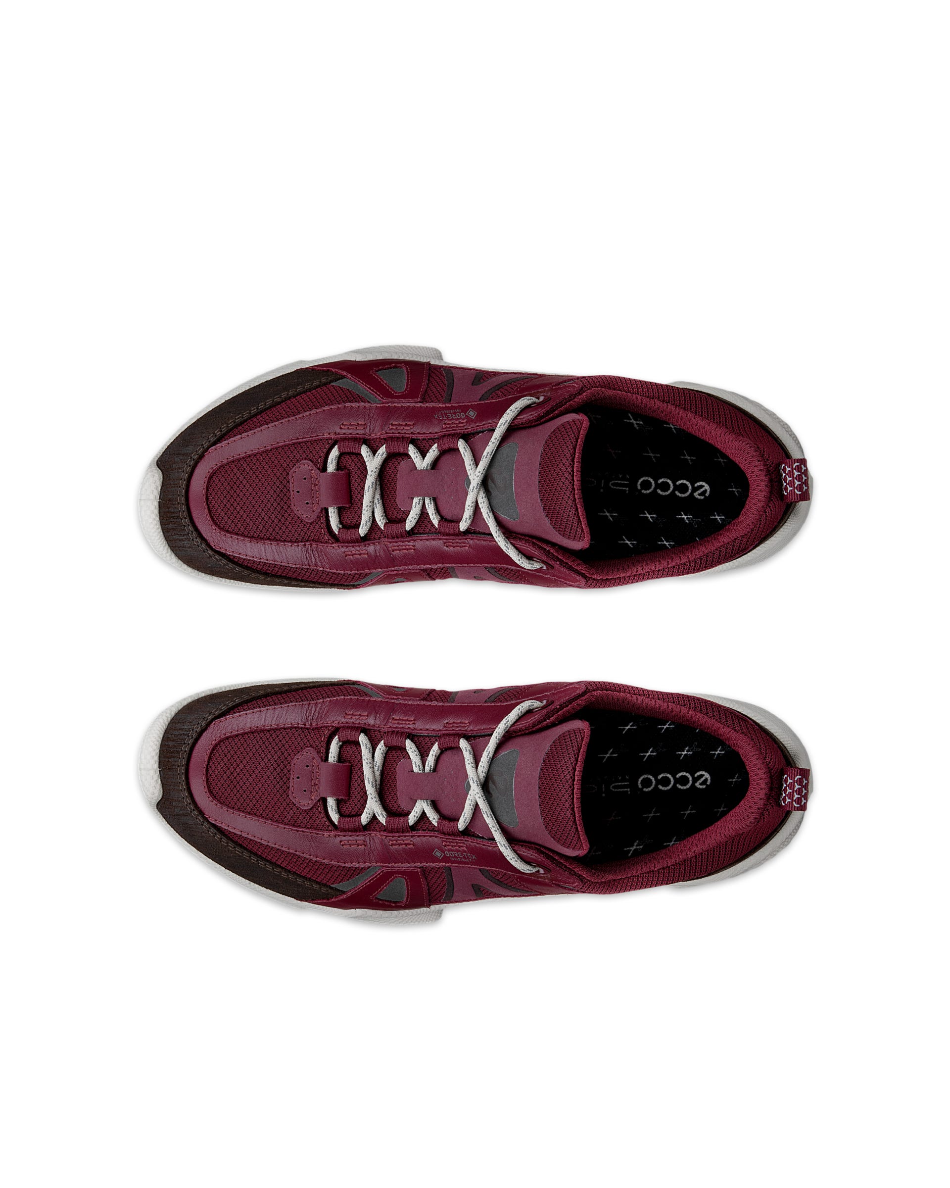 Ženski Gore-Tex ležerni čevlji iz tkanine ECCO® BIOM C-TRAIL - Rdeča - Top left pair