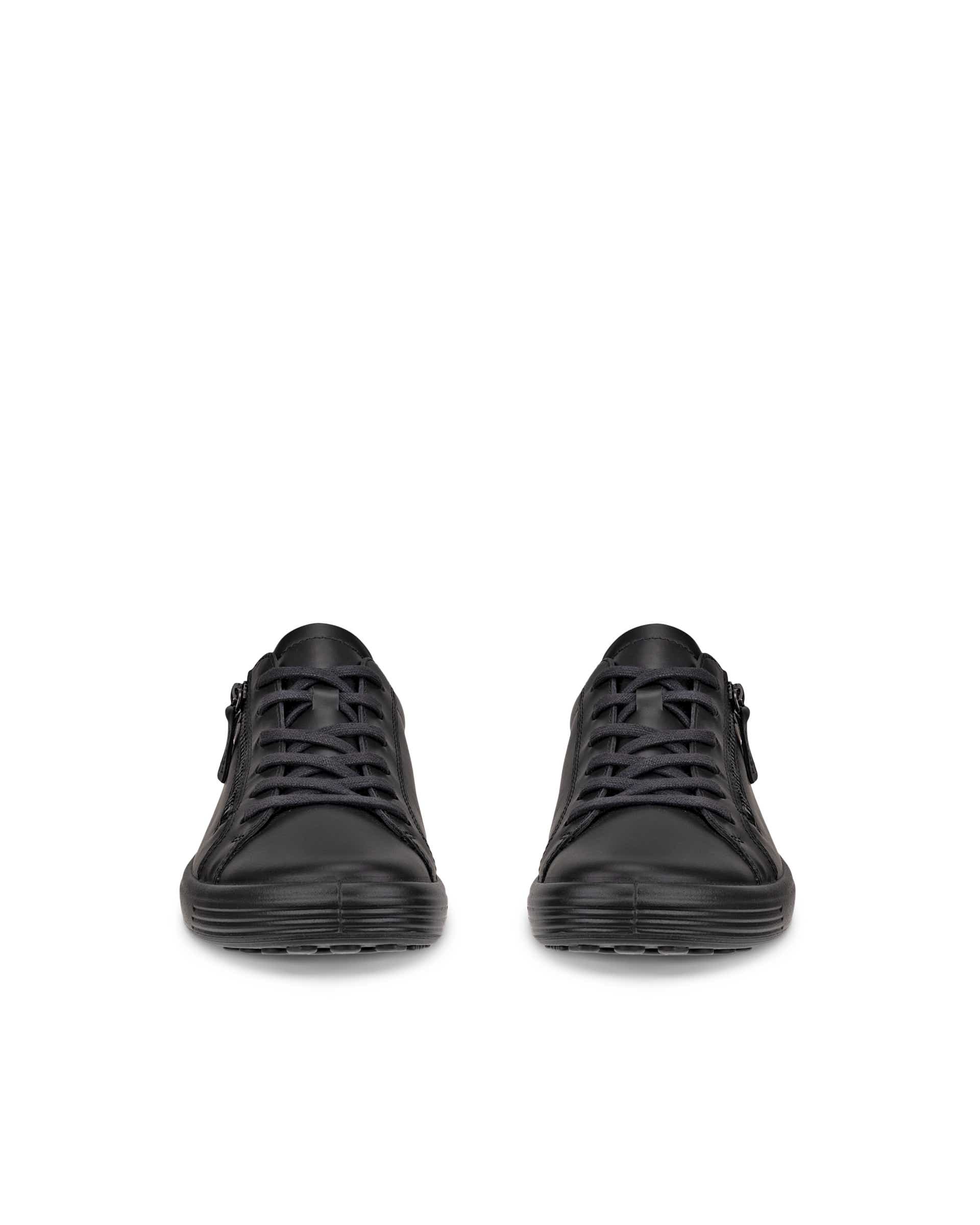 Women's ECCO® SOFT 7 Leather Trainer - Black - Front pair