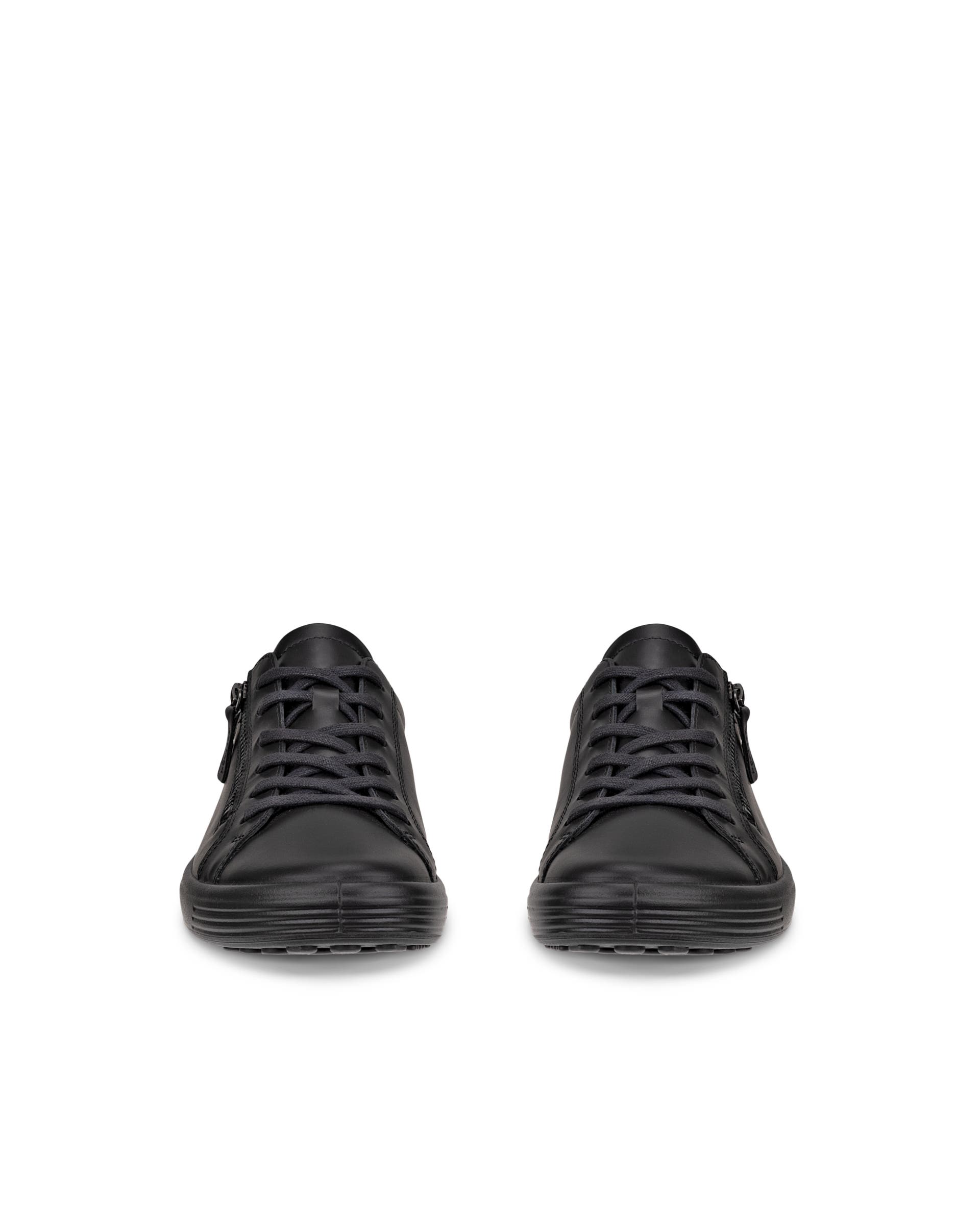 Women's ECCO® SOFT 7 Leather Trainer - Black - Front pair