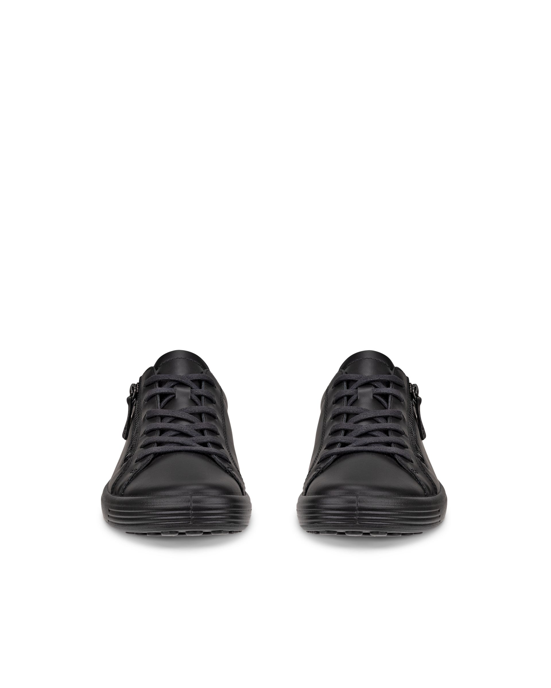 Women's ECCO® SOFT 7 Leather Trainer - Black - Front pair