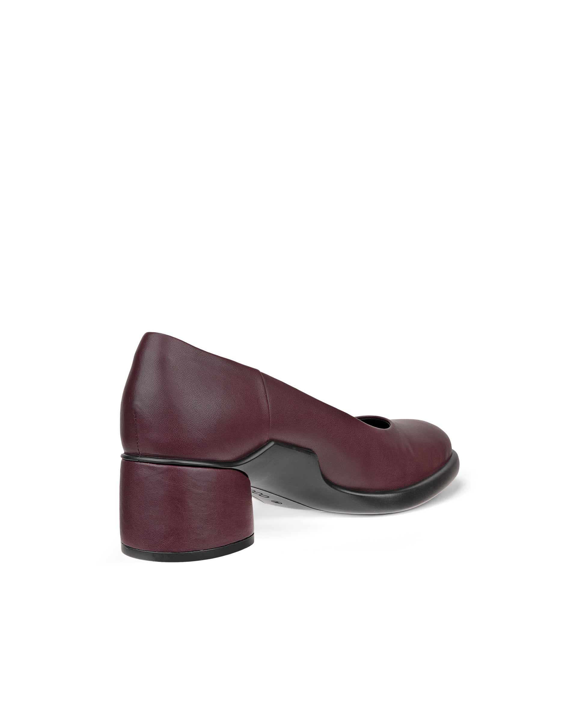 Women's ECCO® Sculpted LX 35 Leather Block-Heeled Pump - Purple - Back