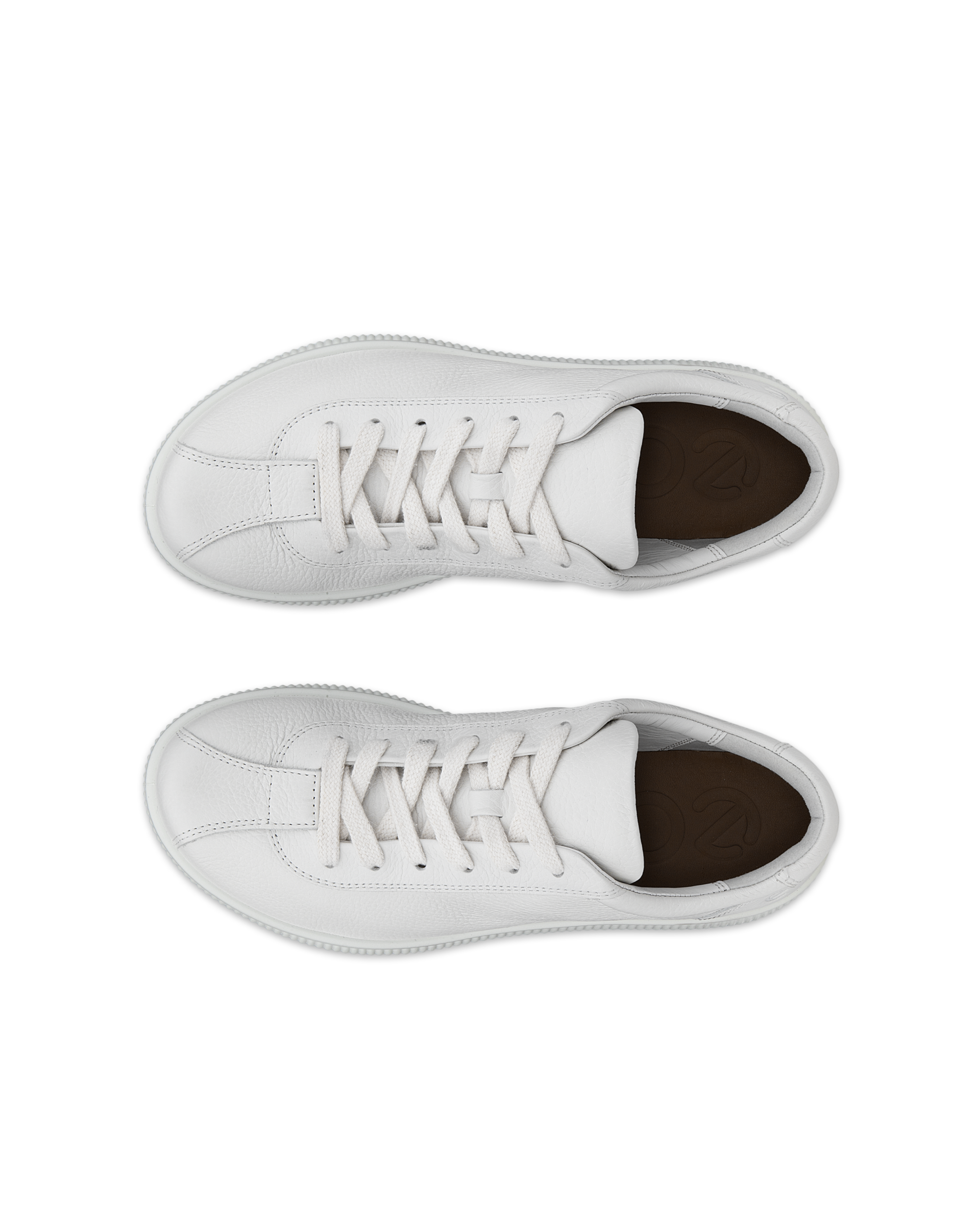 Women's ECCO® Soft Zero Leather Sneaker - White - Top left pair