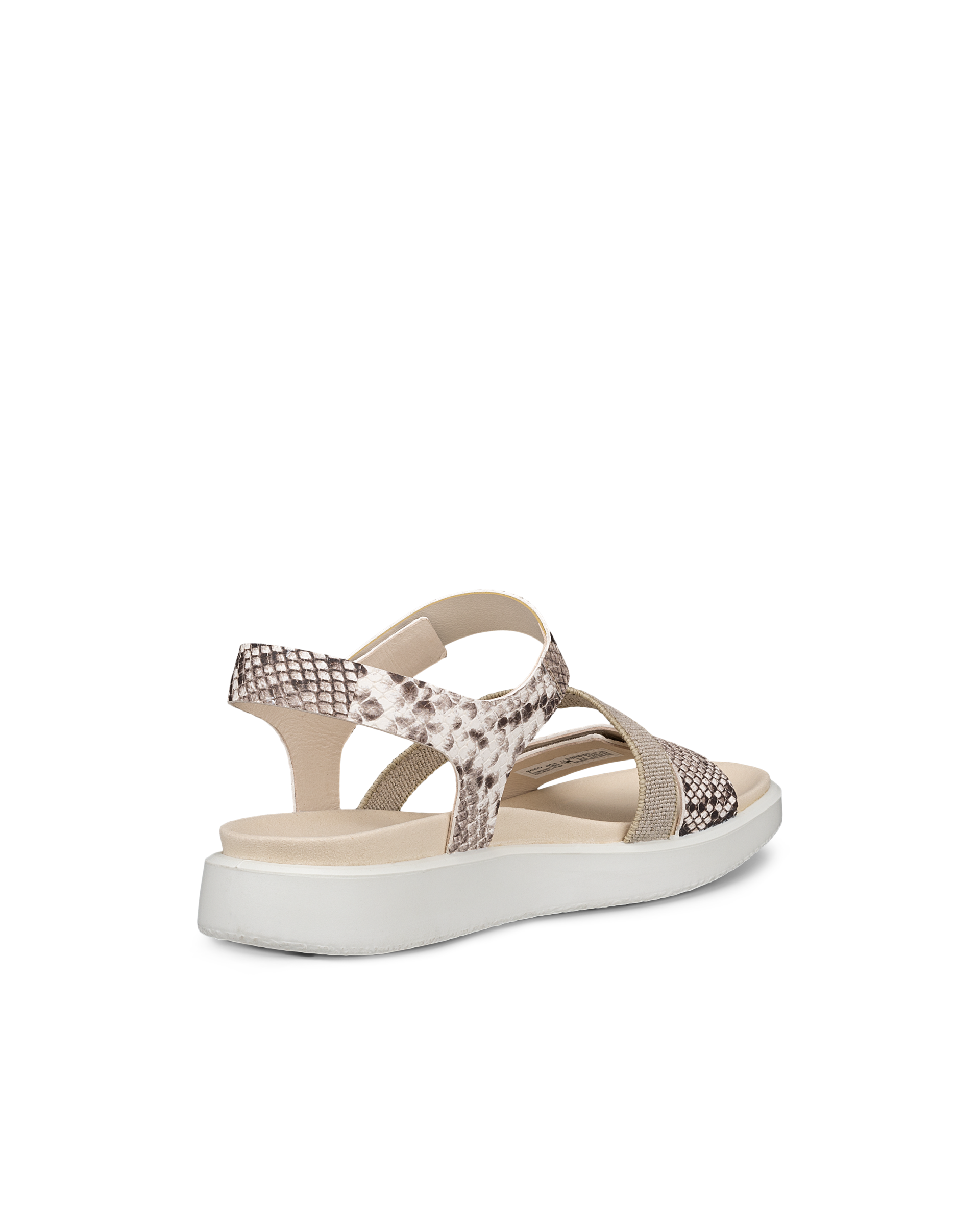 ECCO® Flowt Dames leren platte sandaal - Beige - Back
