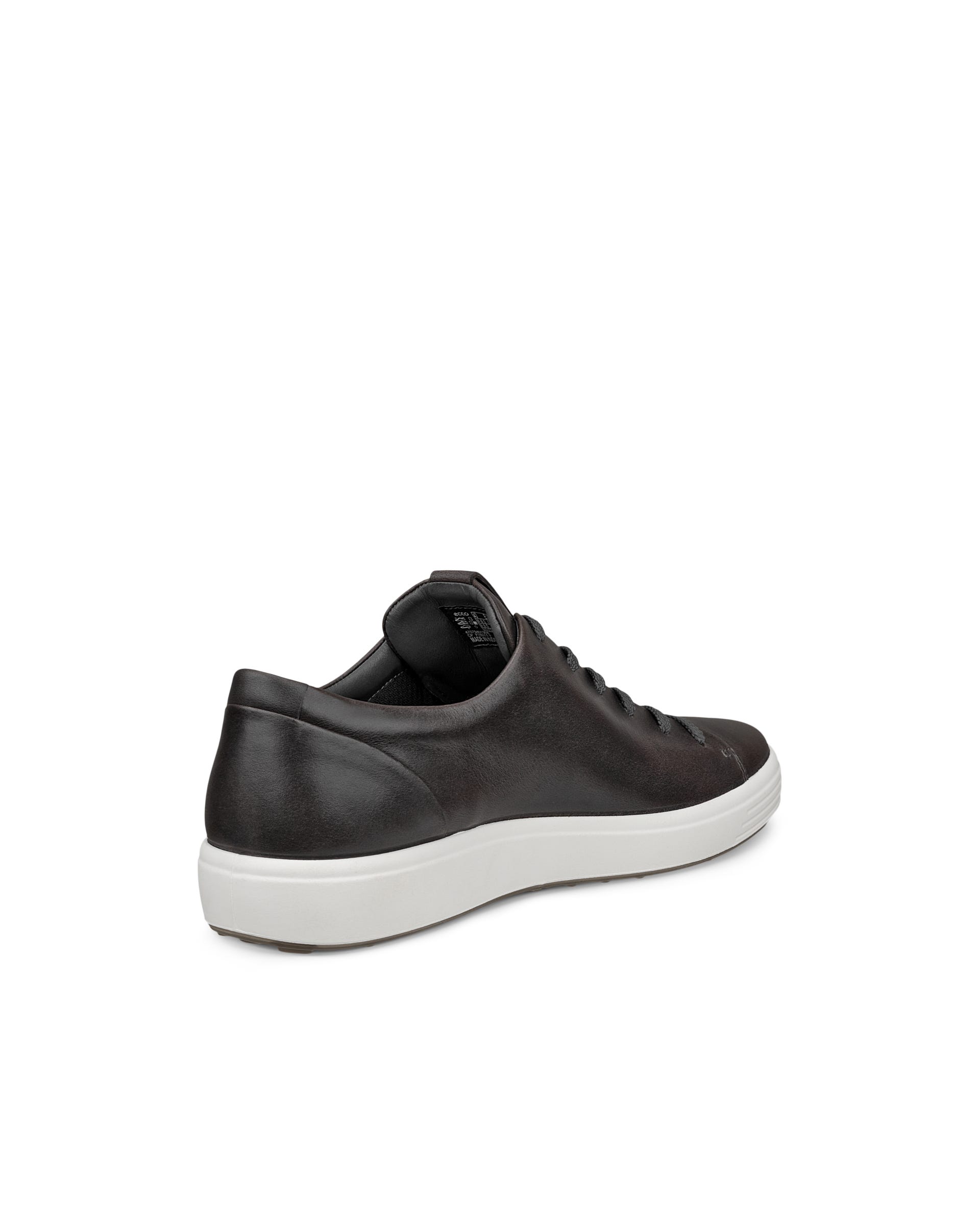 Men's ECCO® Soft Leather Lace-Up Shoe Gray