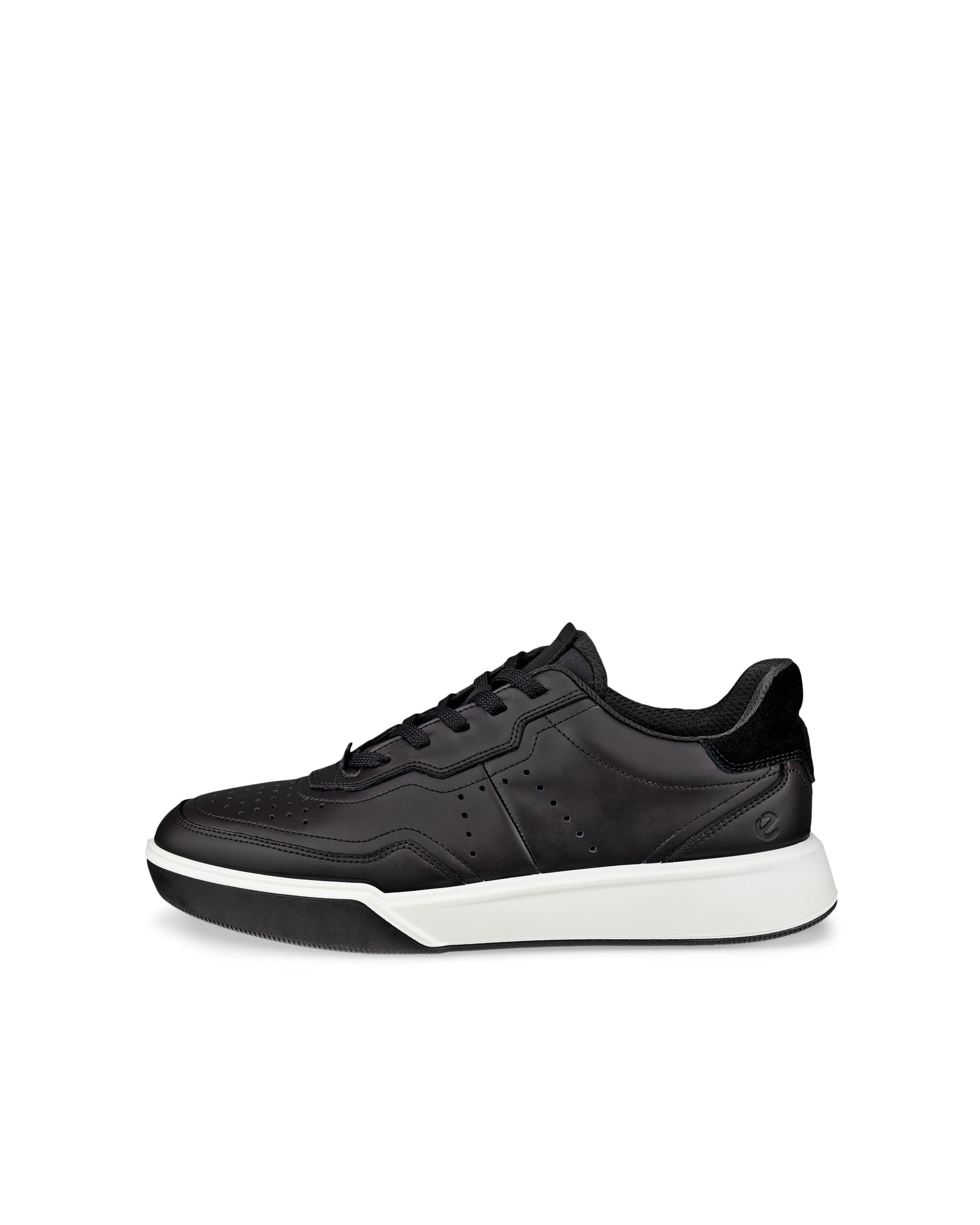 ECCO® STREET COURT dames leren sneaker - Zwart - Outside