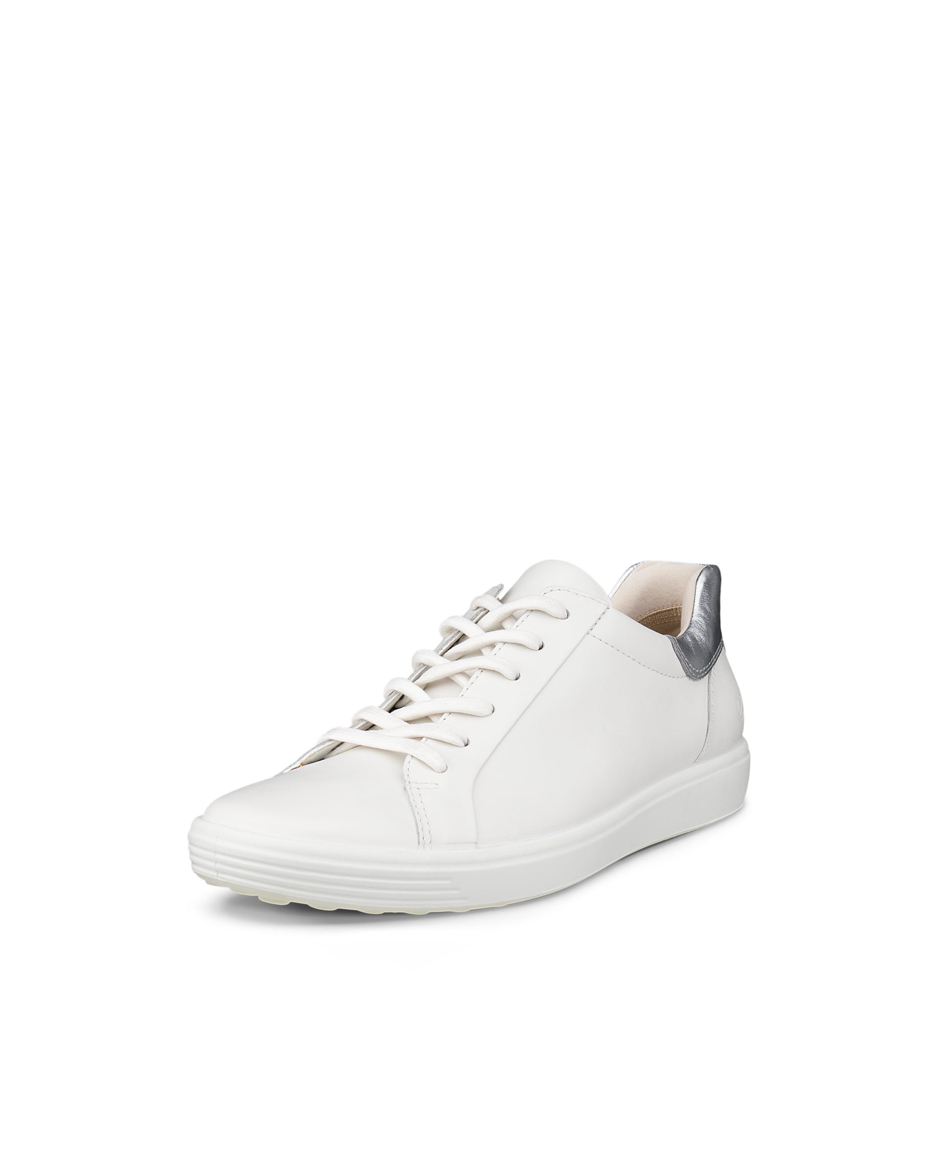 Women's ECCO® Soft 7 Leather Trainer - White - Main