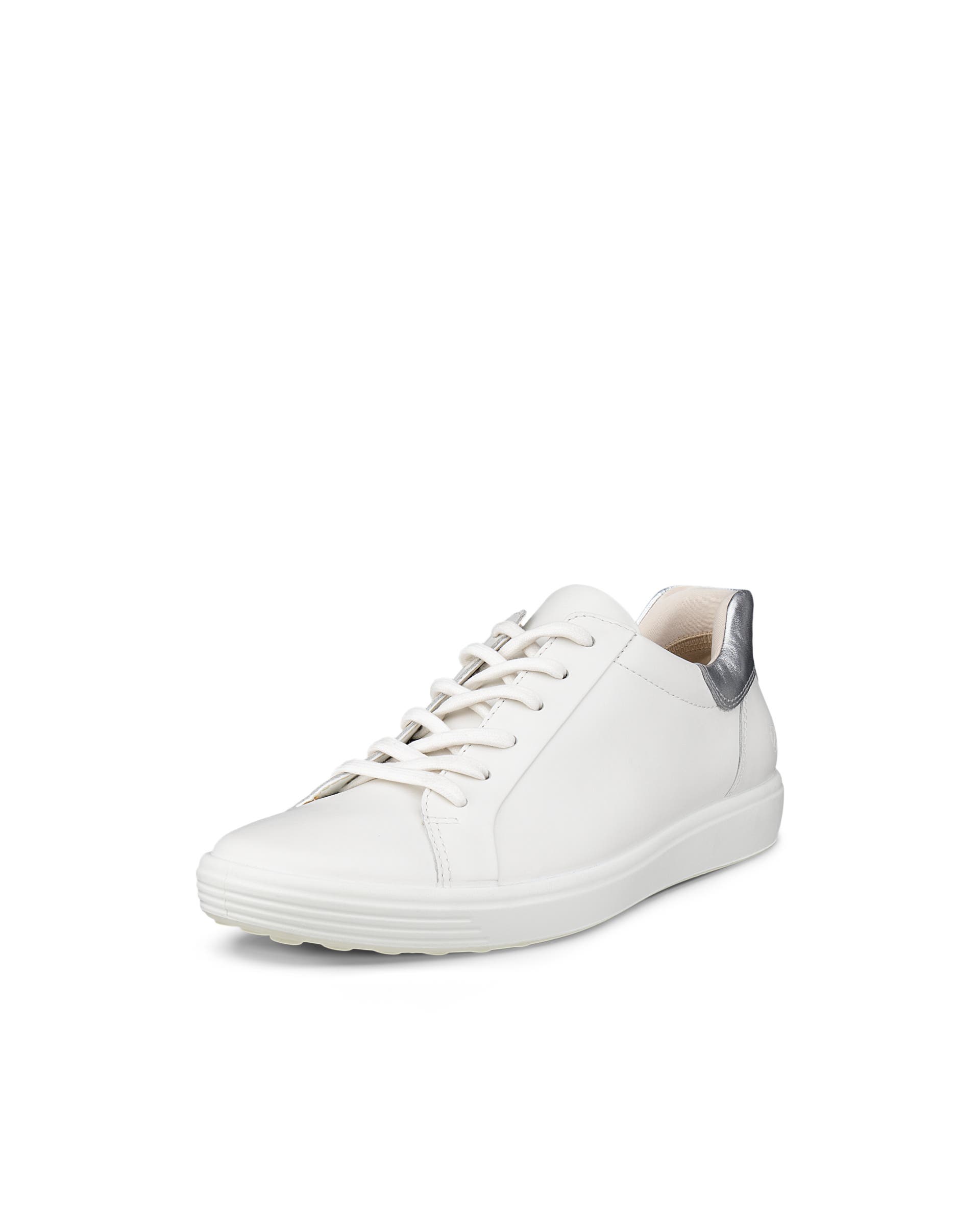 Women's ECCO® Soft 7 Leather Trainer - White - Main