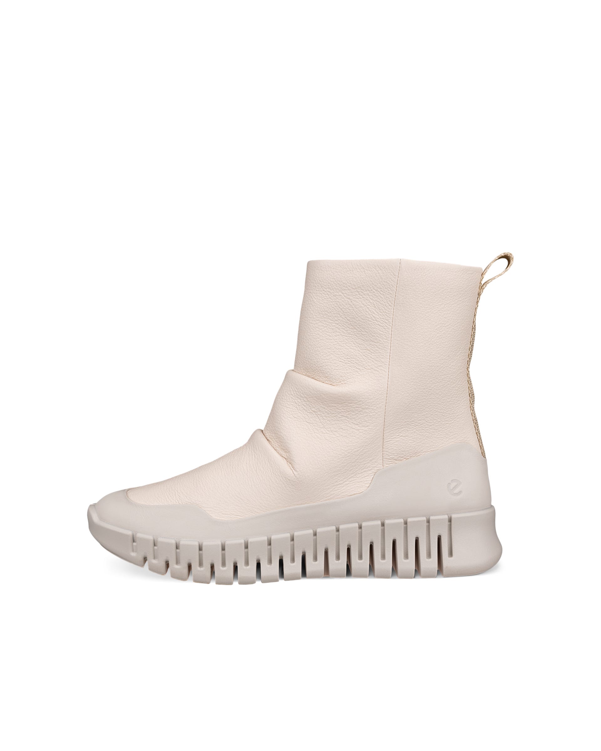 ECCO Gruuv ウィメンズ レザーミッドカットブーツ - ベージュ - Outside