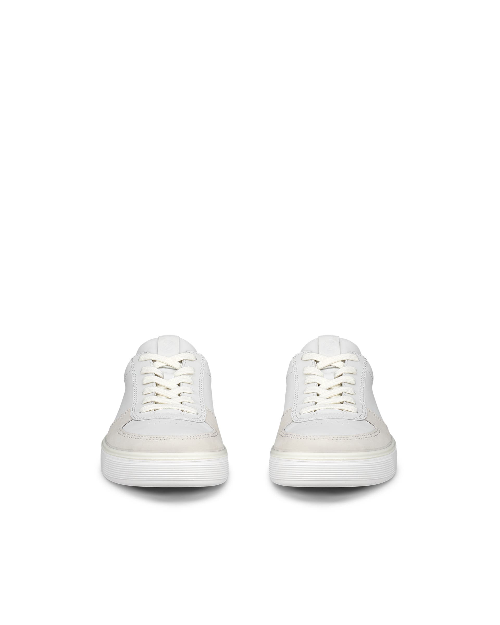 Men's ECCO® Street Tray Leather Sneaker - White - Front pair