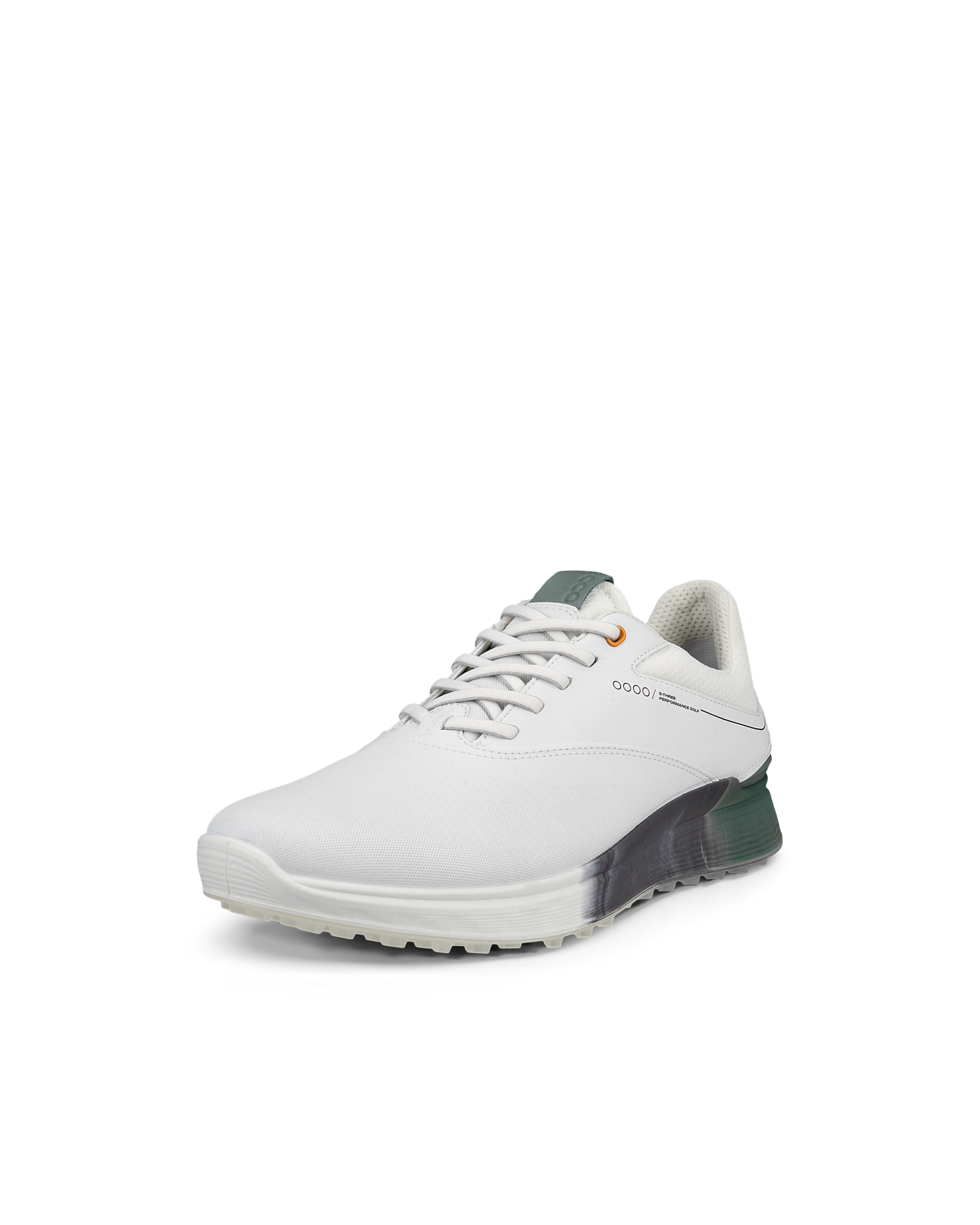 Men's ECCO® Golf S-Three Leather Waterproof Shoe | White Men's ECCO® Golf S-Three Leather Waterproof Shoe | White