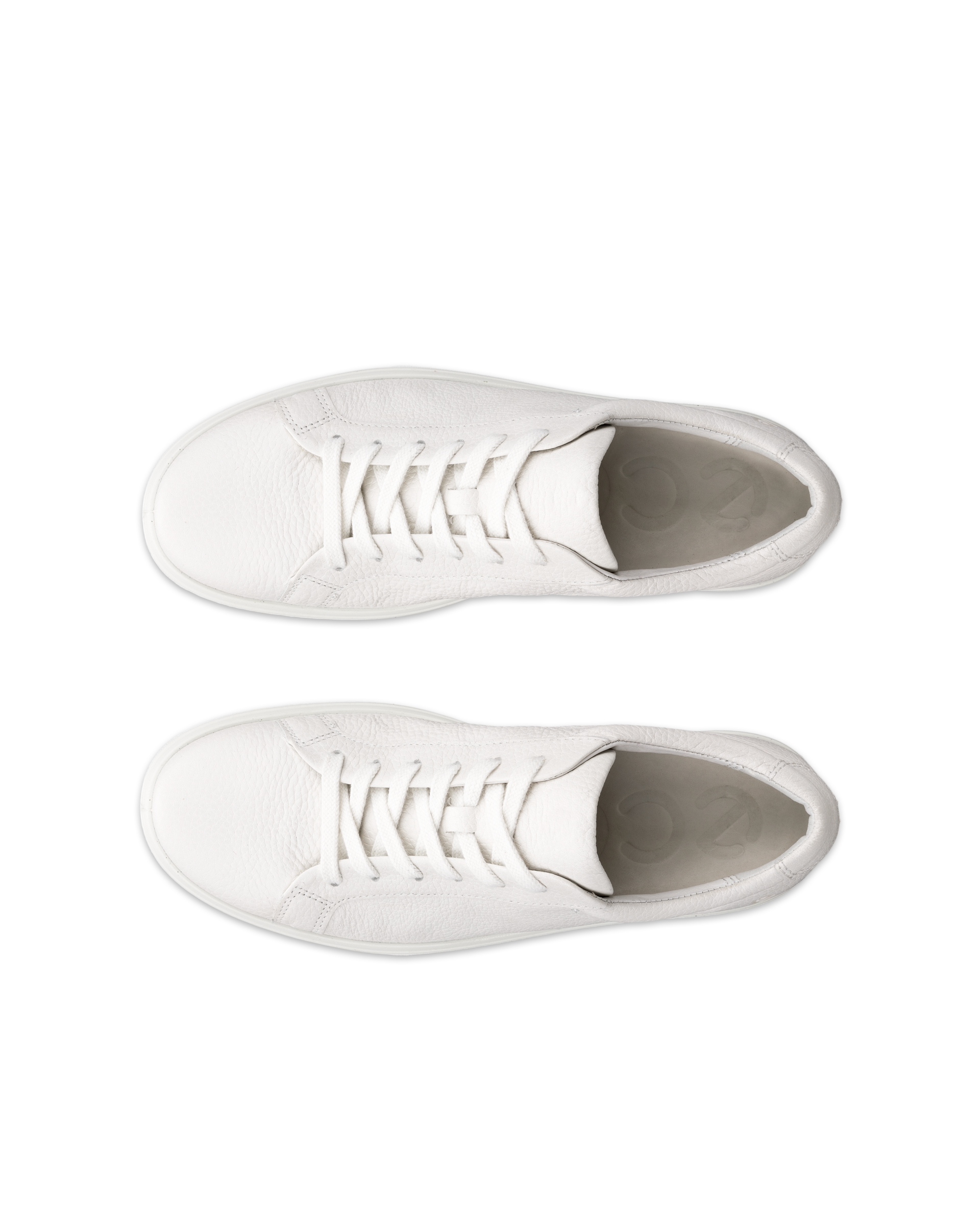 ECCO® Soft 60 Dames leren sneaker - Wit - Top left pair