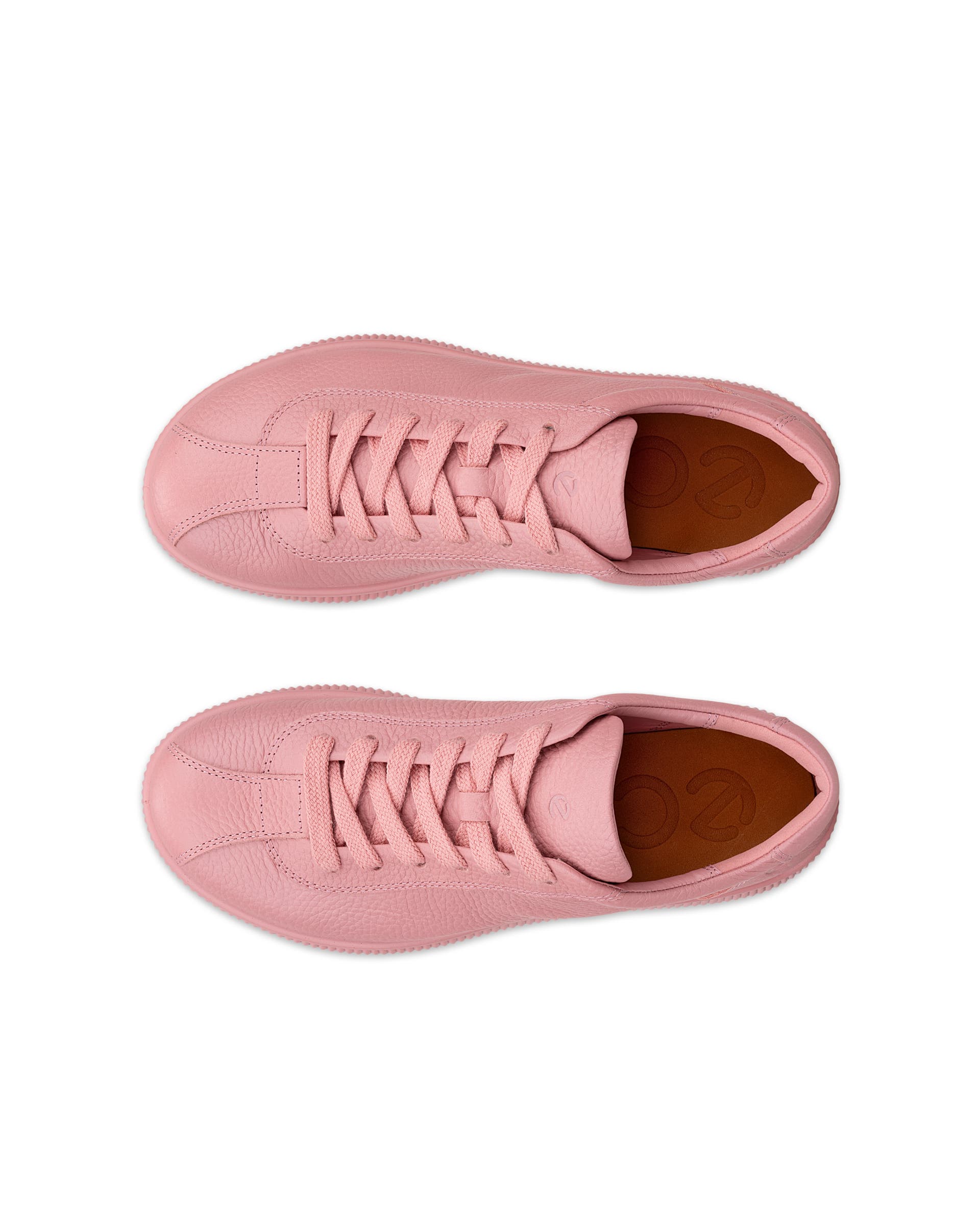 ECCO® Soft Zero Damen Ledersneaker - Rosa - Top left pair