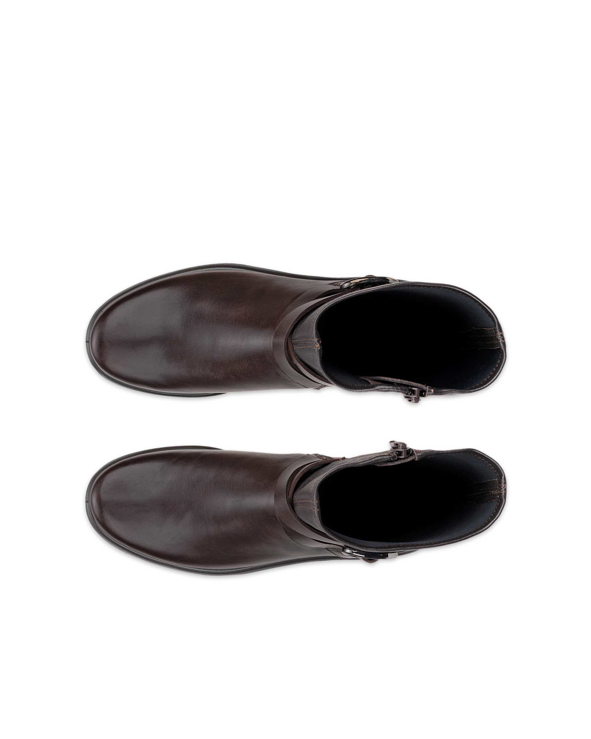 ECCO® METROPOLE AMSTERDAM bottes mi-hautes en cuir pour femme - Marron - Top left pair