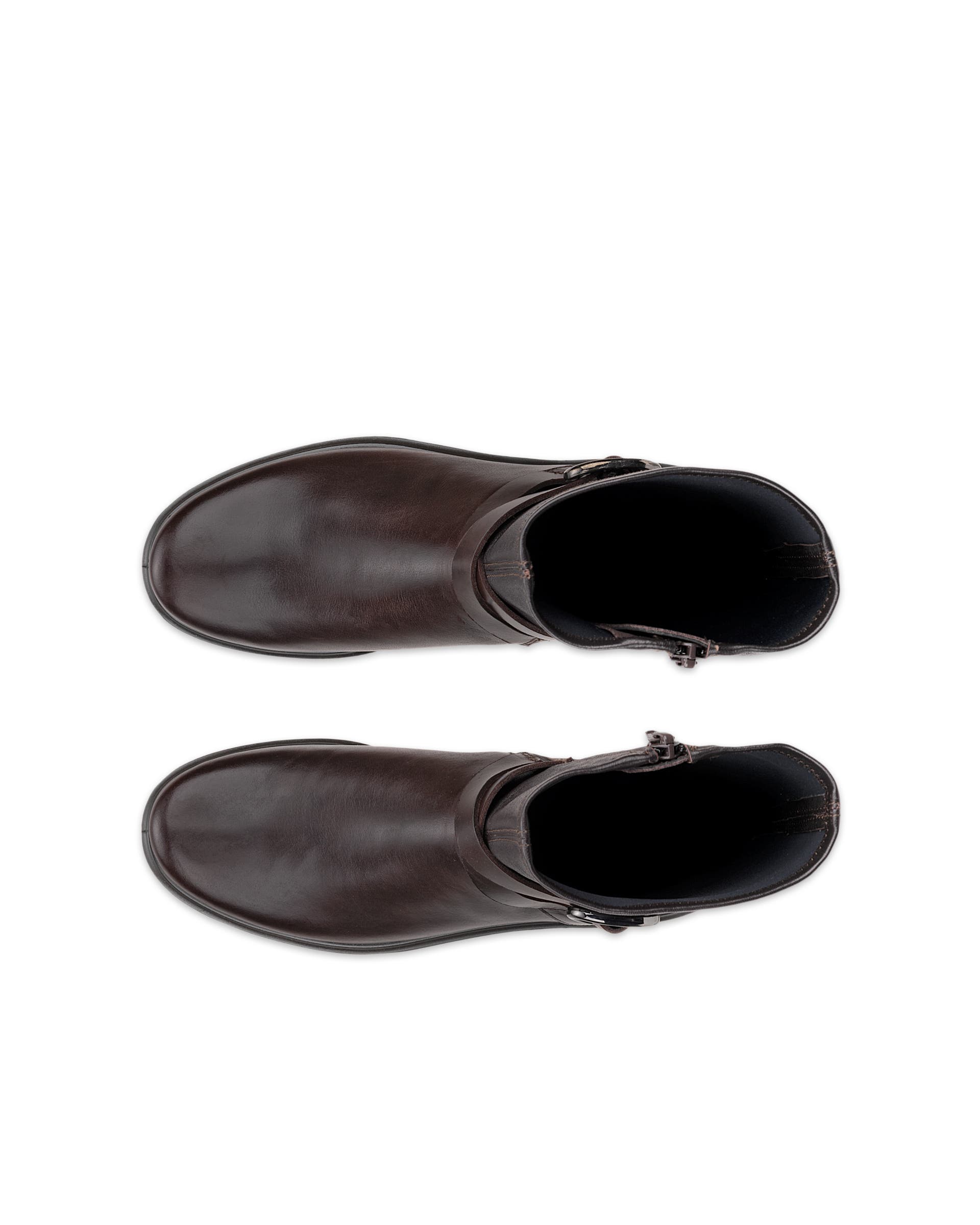 ECCO® METROPOLE AMSTERDAM bottes mi-hautes en cuir pour femme - Marron - Top left pair